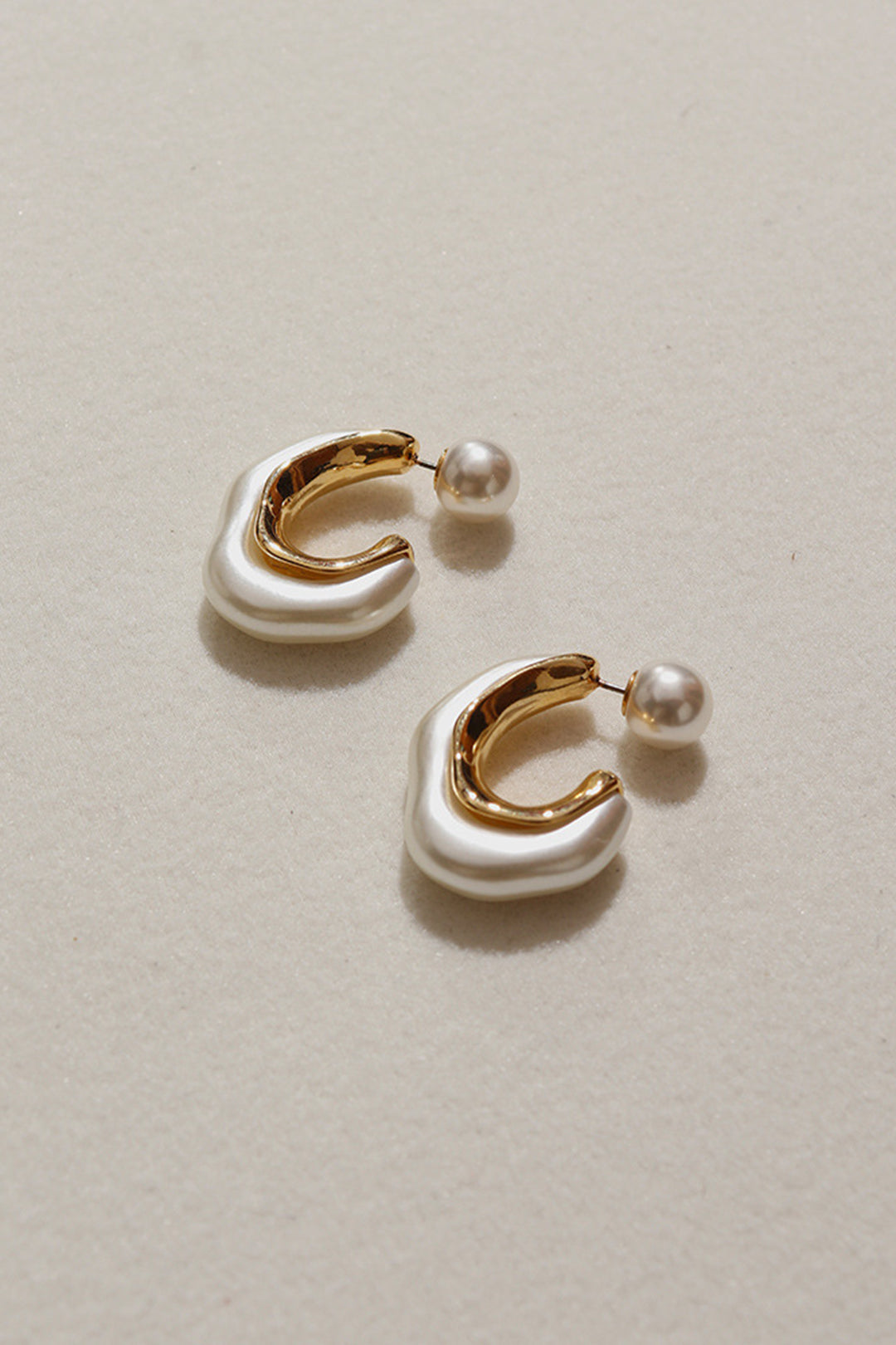 Pearl Metal Earrings