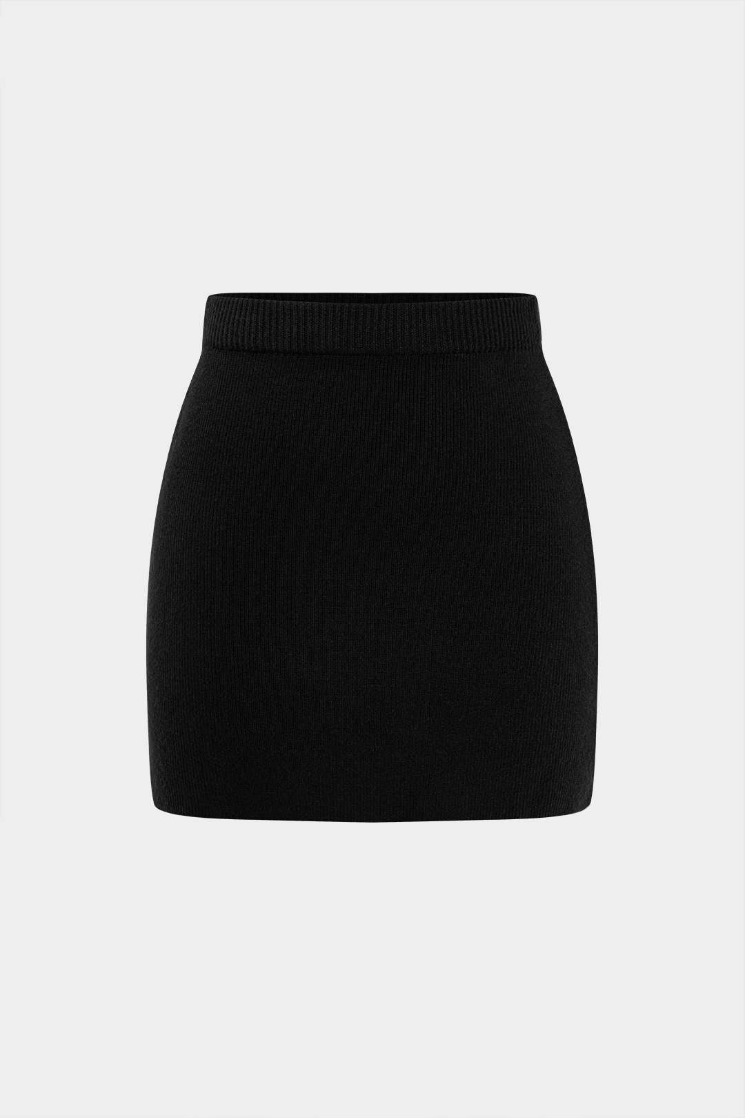 Basic Solid Knit Mini Skirt