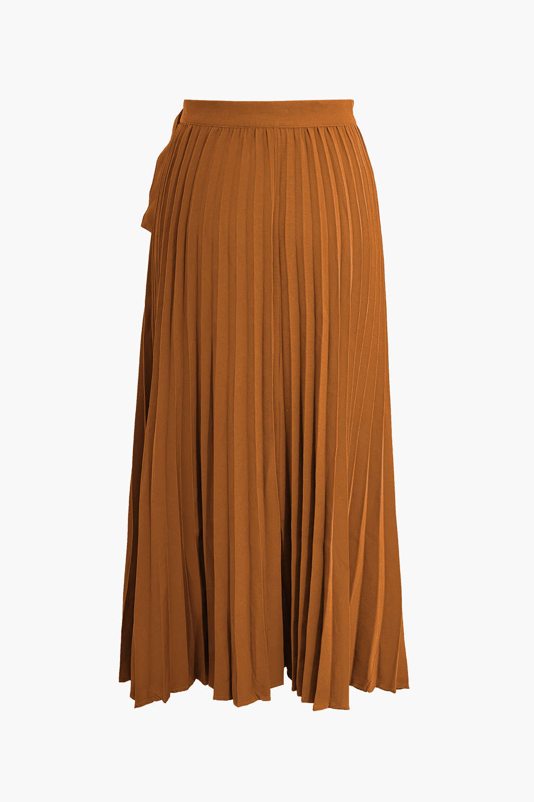 Solid Asymmetrical Pleated Skirt