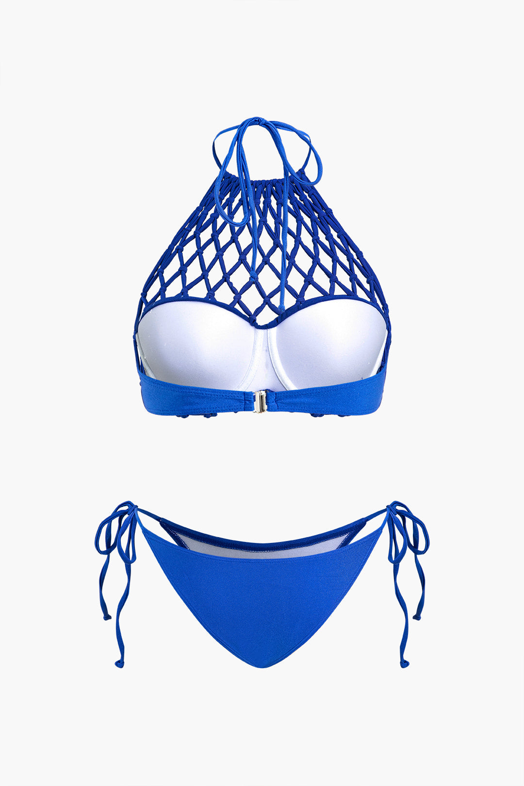 Ruched Hollow Out Tie Knot Bikini Set