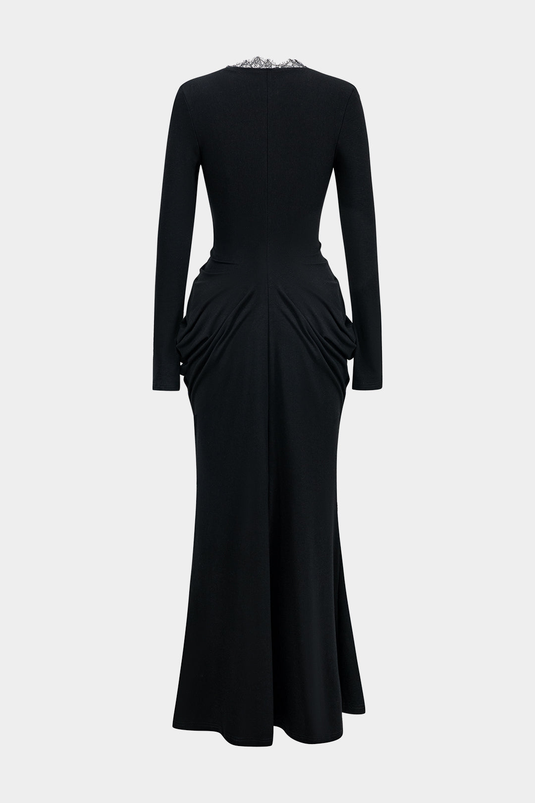 V-Neck Hollow Out Long Sleeve Maxi Dress