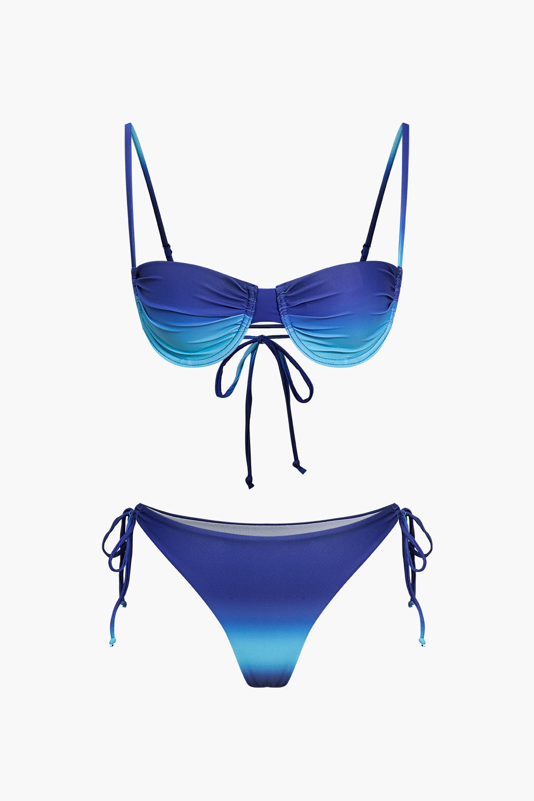 Ombre Print Tie-Up Bikini Set