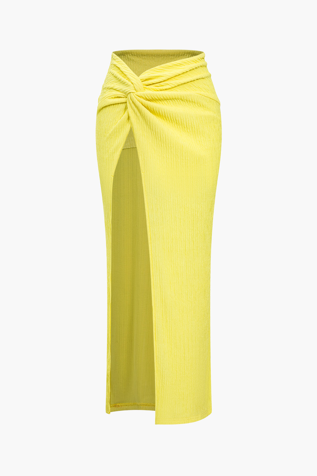 Solid Crop Tank Top And Slit Twist Knot Skirt Set