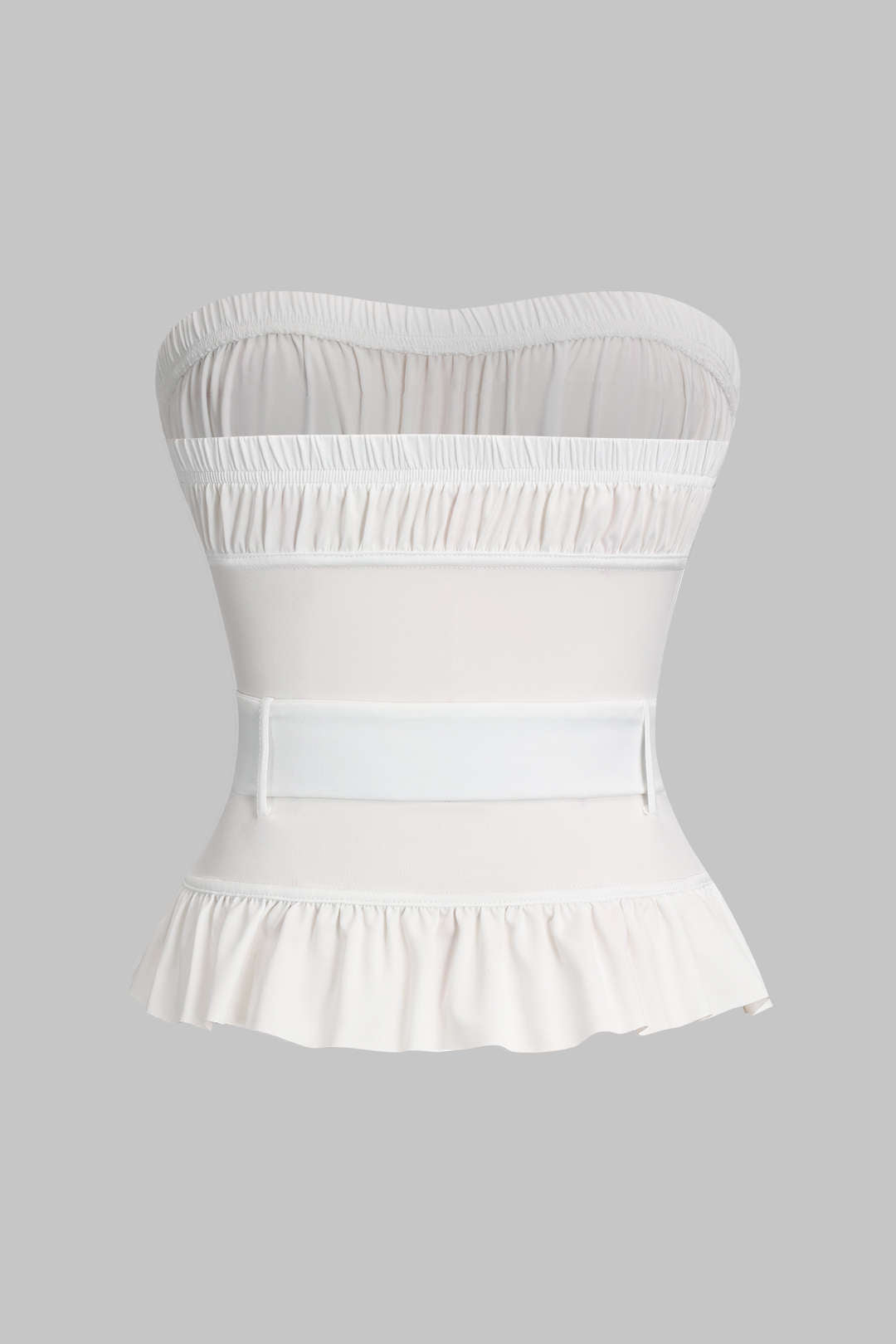 Ruched Backless Corset Tube Top