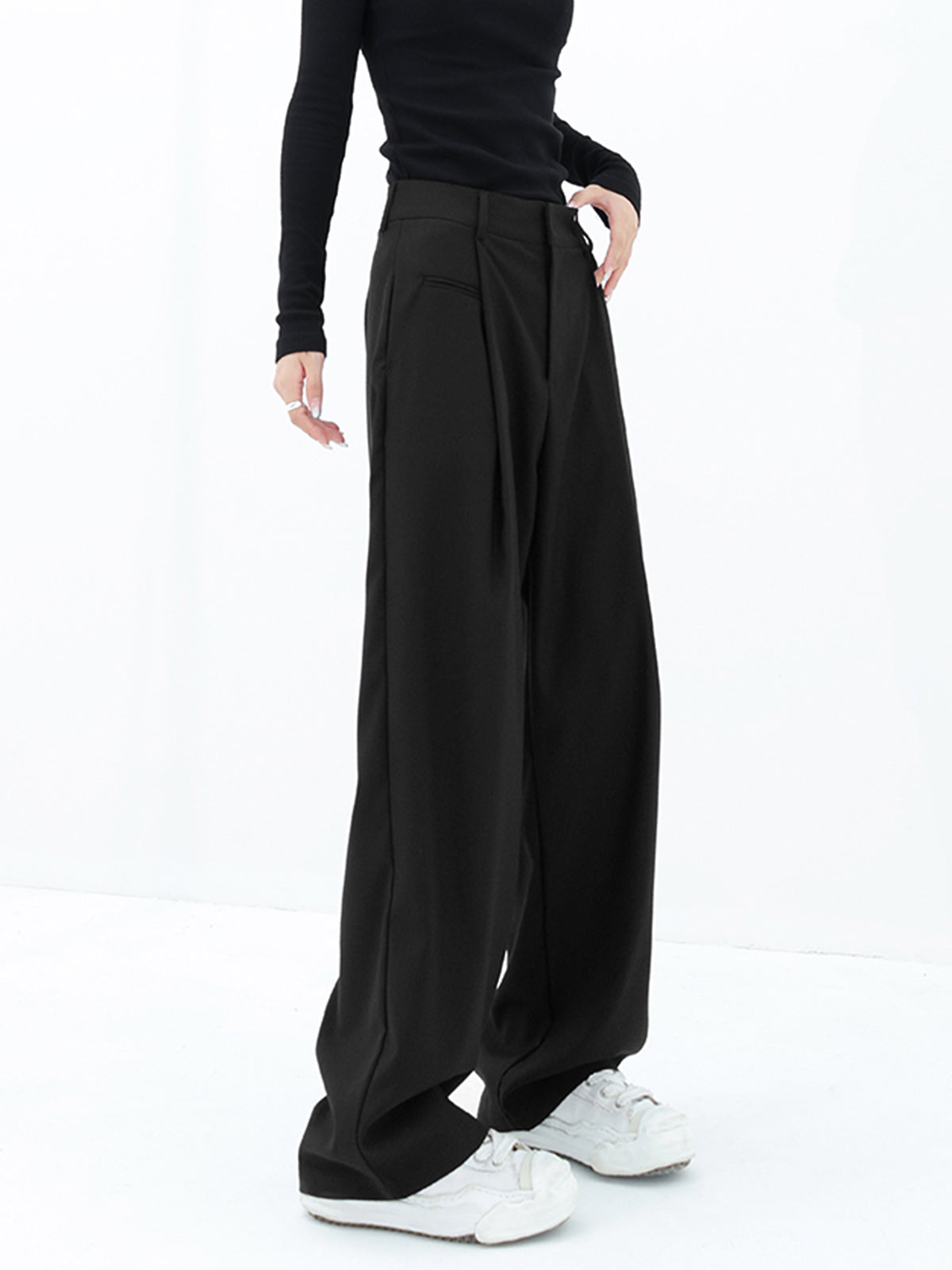 Basic Baggy Wide Leg Dress Pants