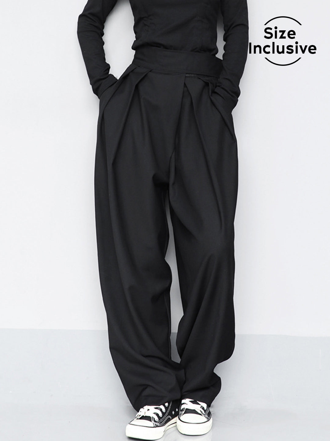 Hook-and-Loop Fastener Wide Leg Velcro Pants