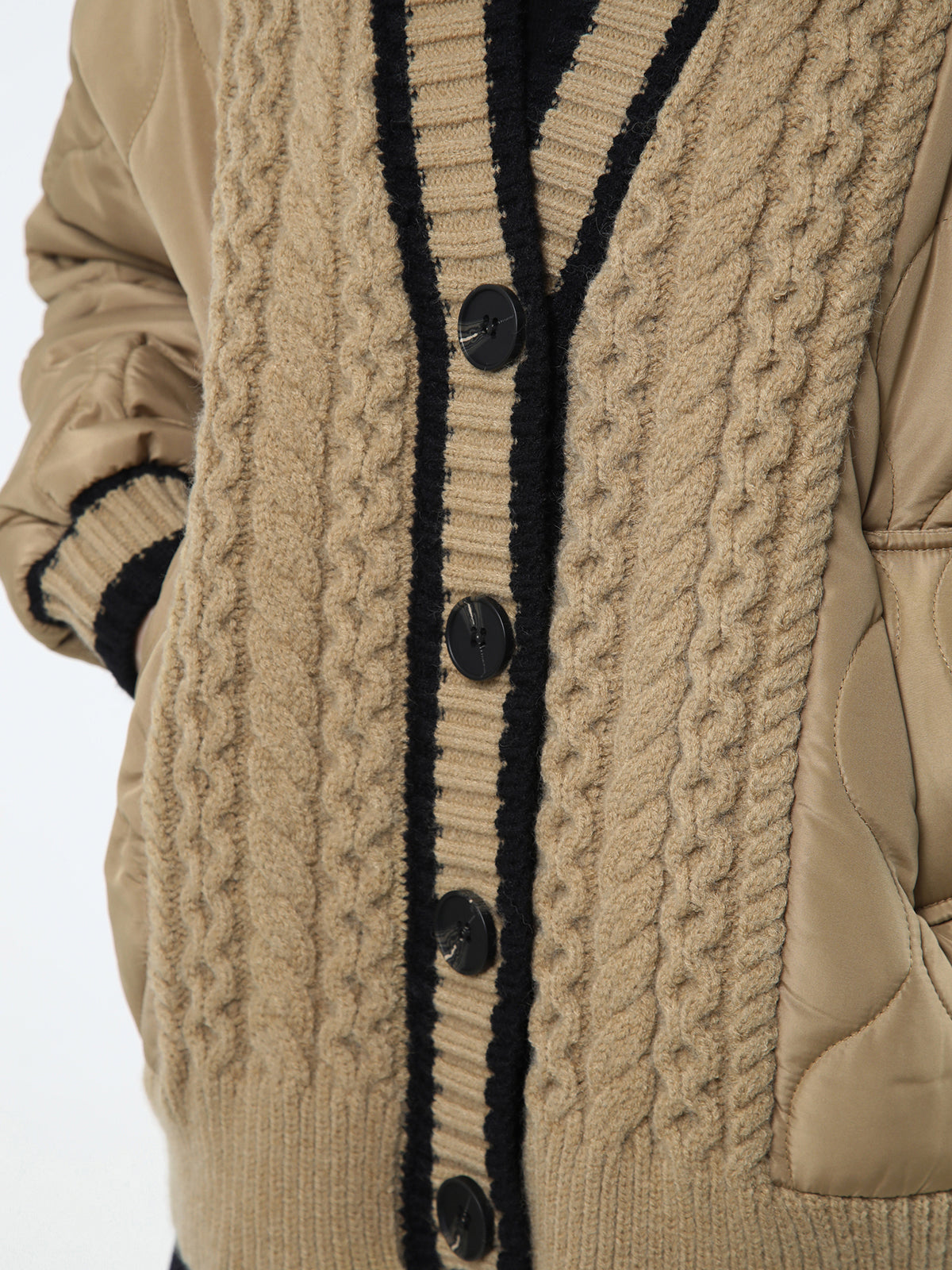 Braided Quilted Oversized Cardigan Coat