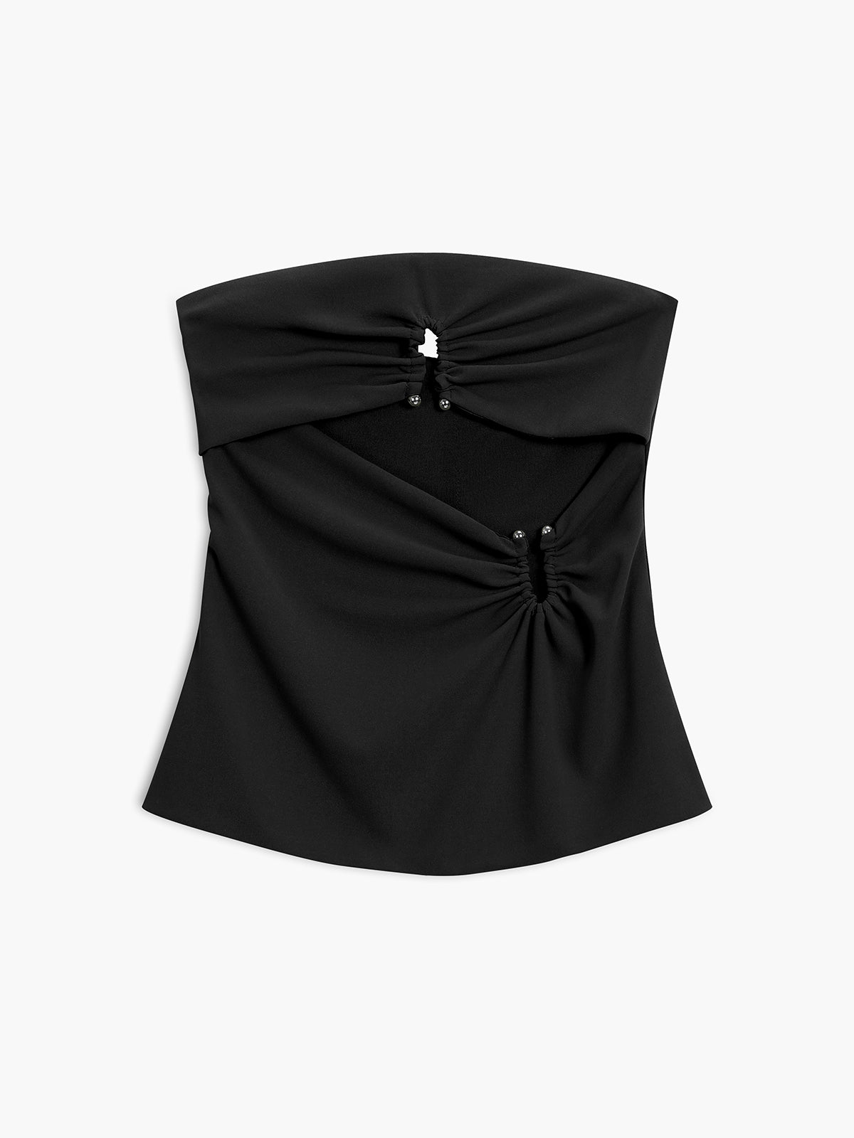 U-Ring Cutout Zippered Tube Top