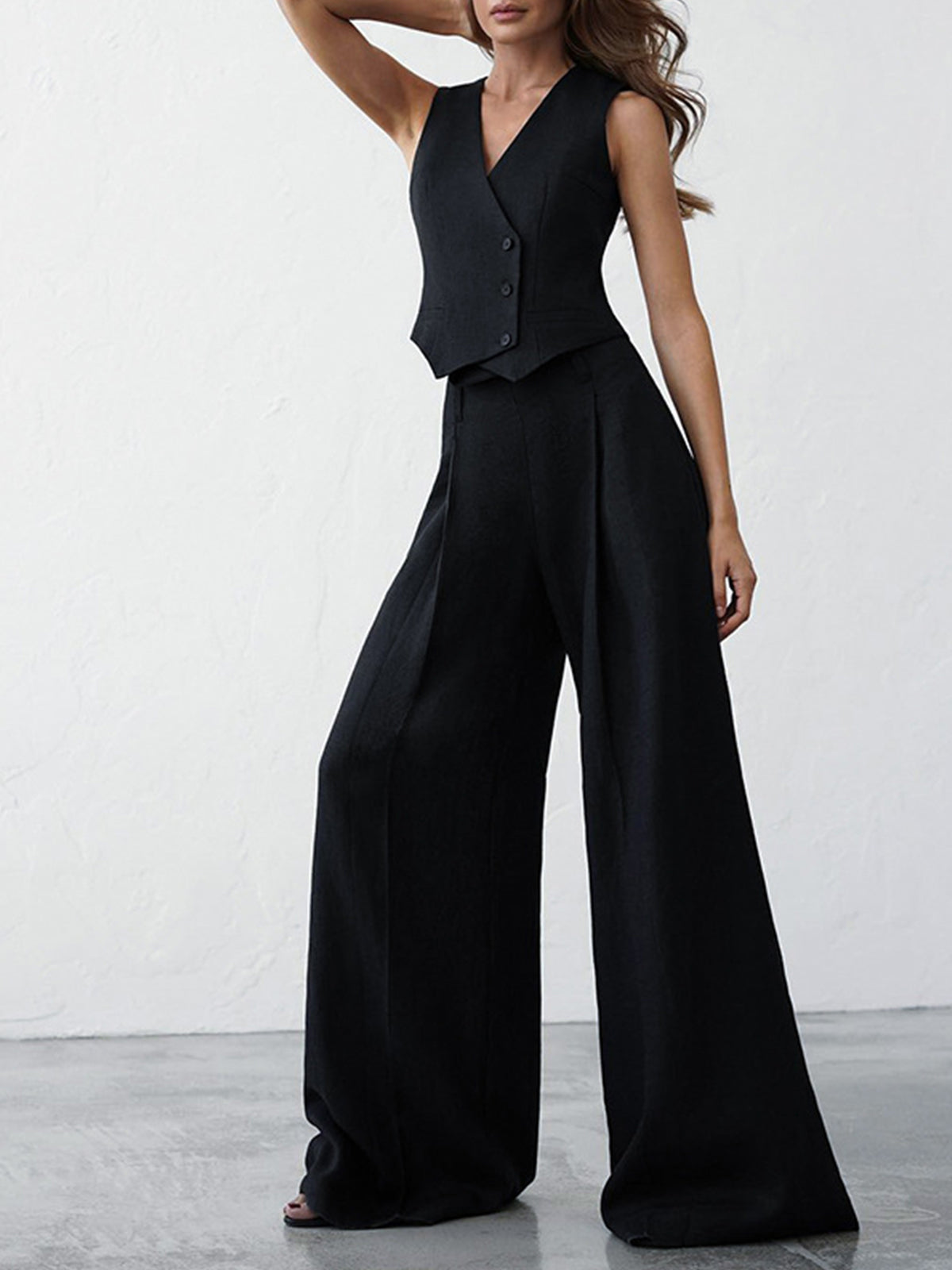 Minimalist Linen Two Piece Pants Set