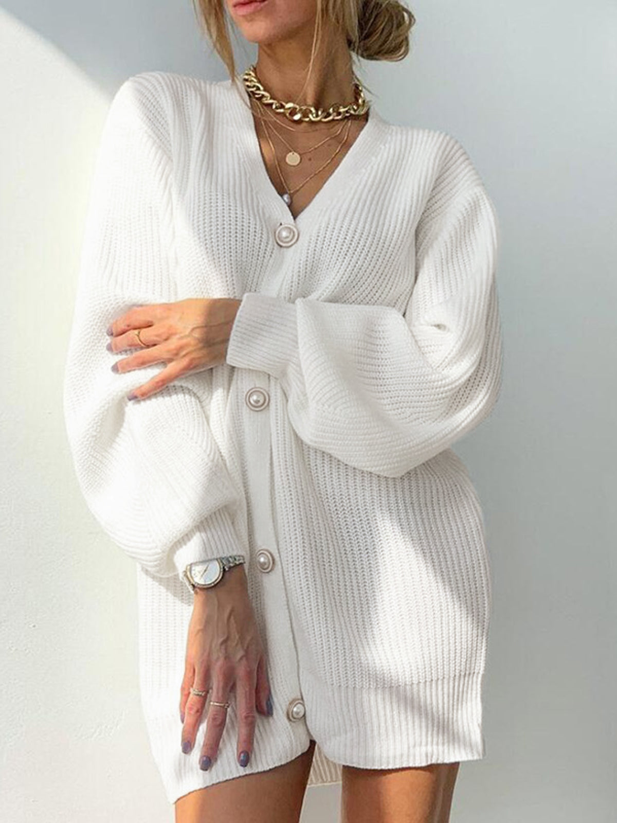 Pearl Of Joy Oversized Cardigan