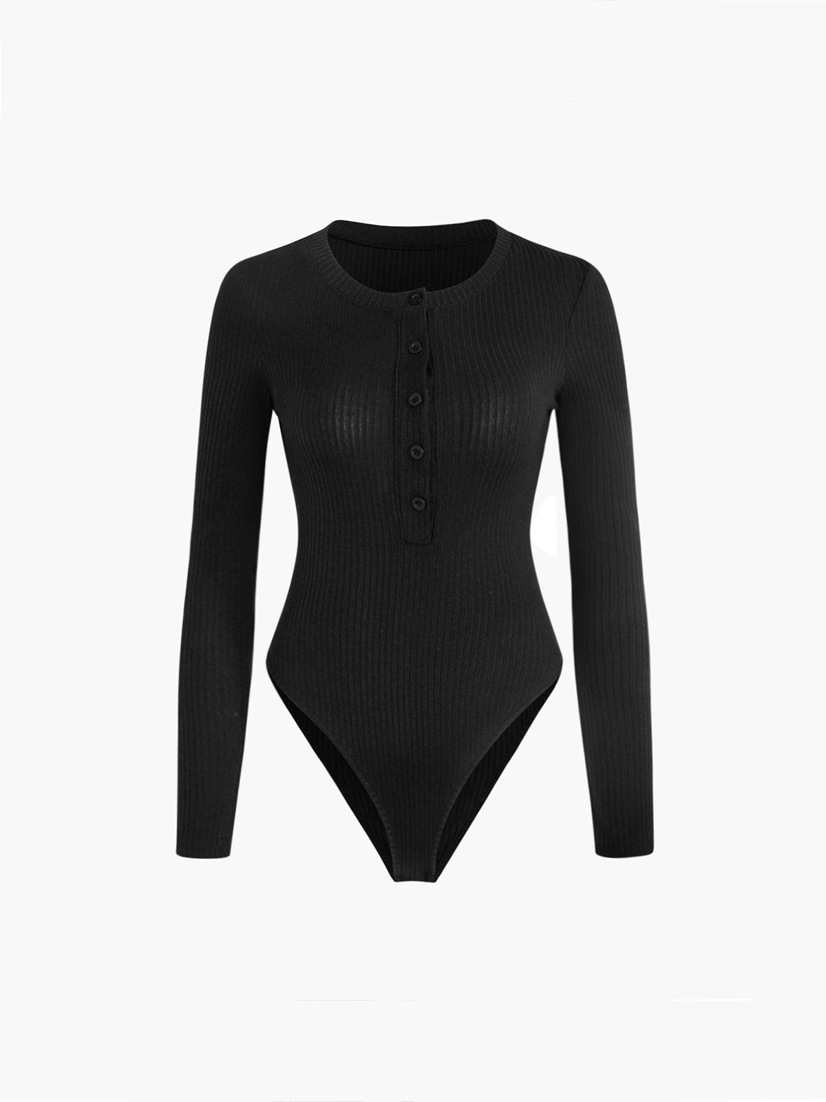 Button Down Rib Long Sleeve Bodysuit