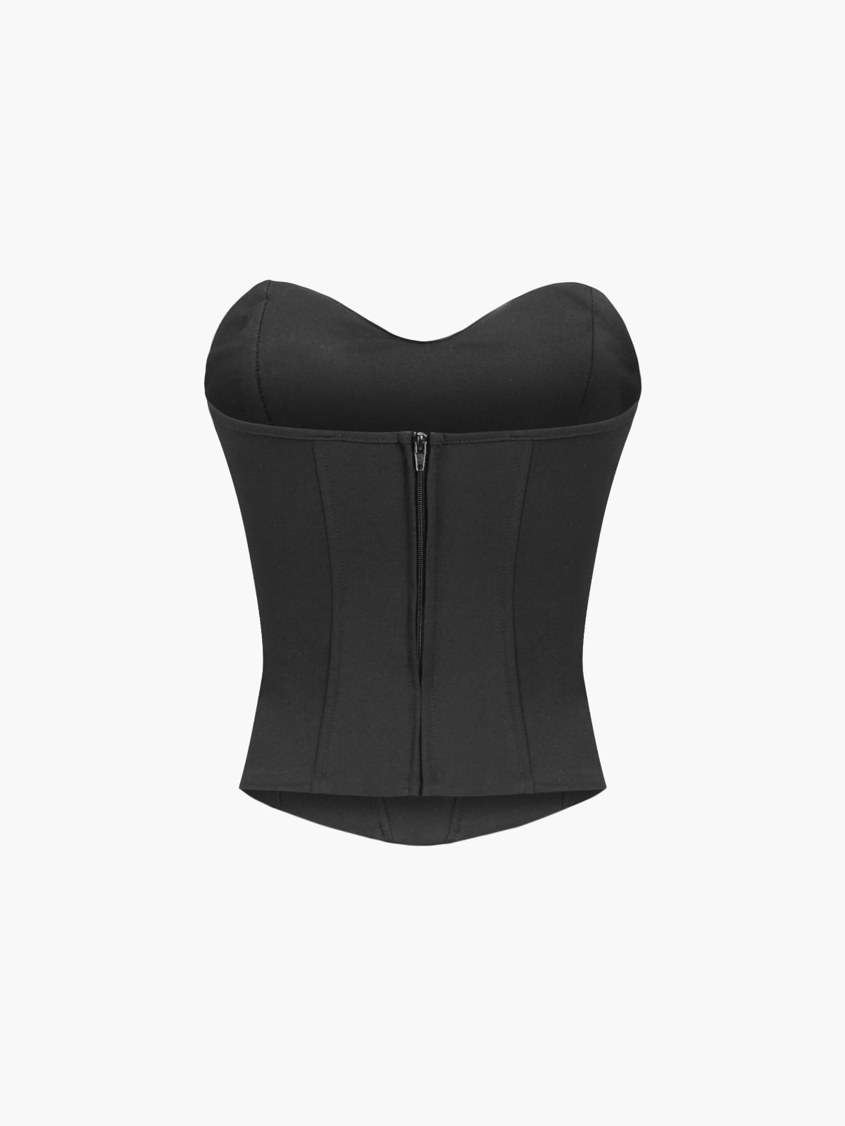 Cup Detail Zippered Tube Corset Top