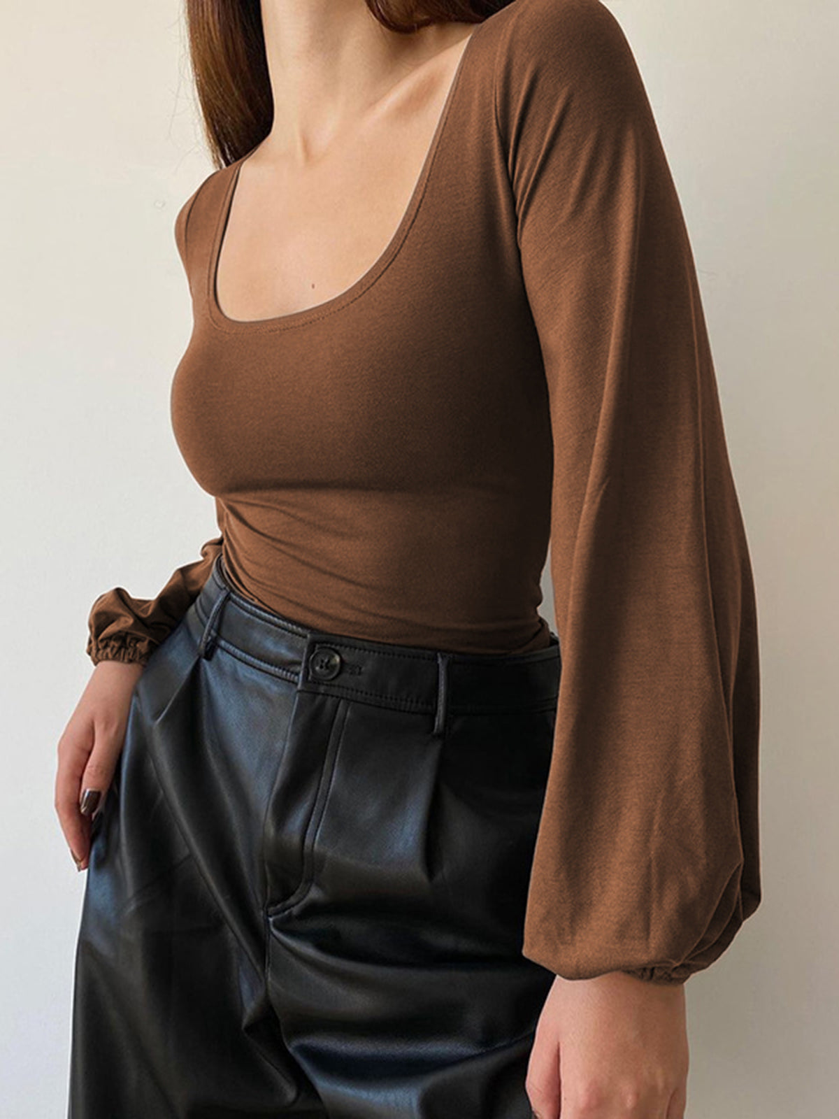 Puff Sleeve Square Neck Blouse