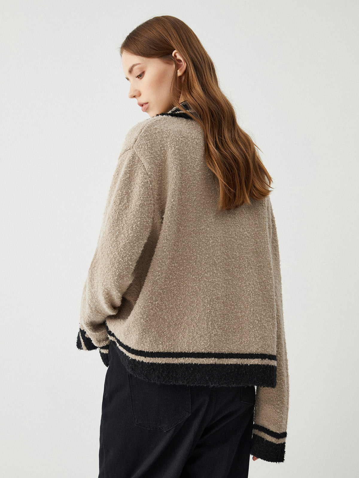 Contrast Trim Knit Cardigan