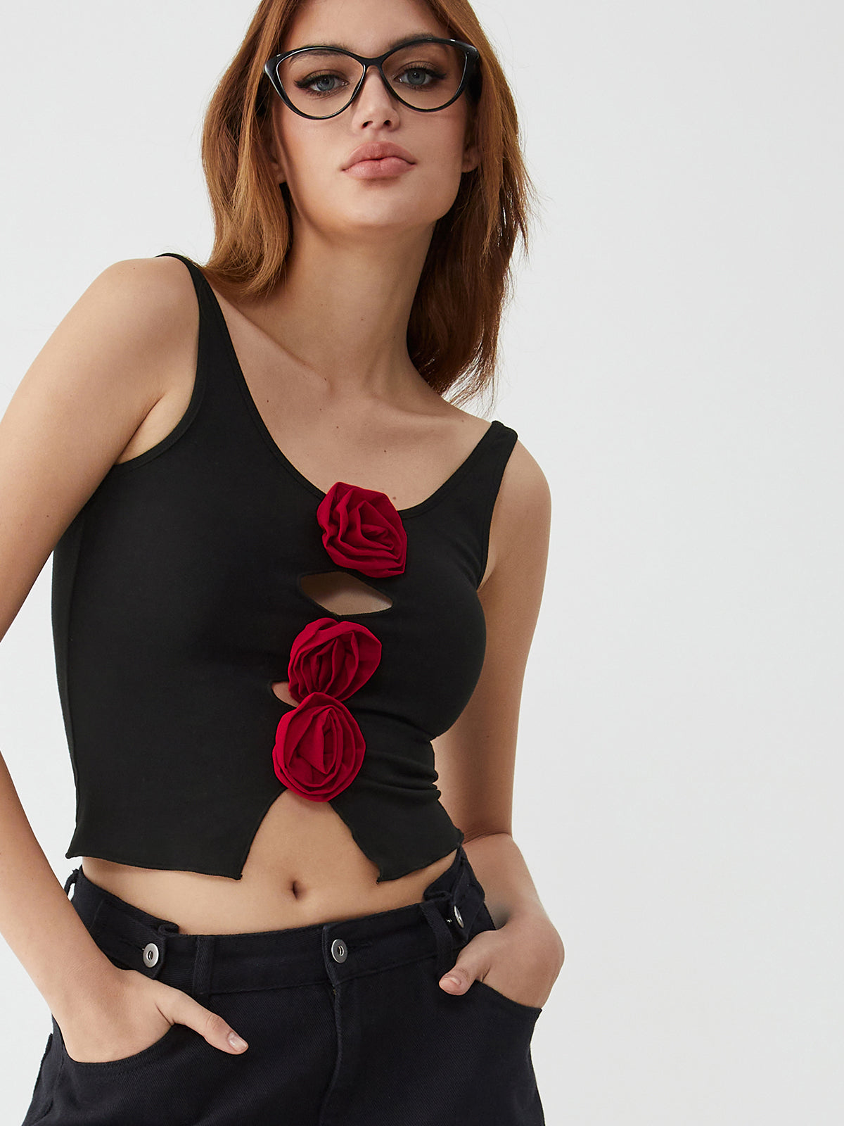 Bulgarian Rose Cut Out Cami Top