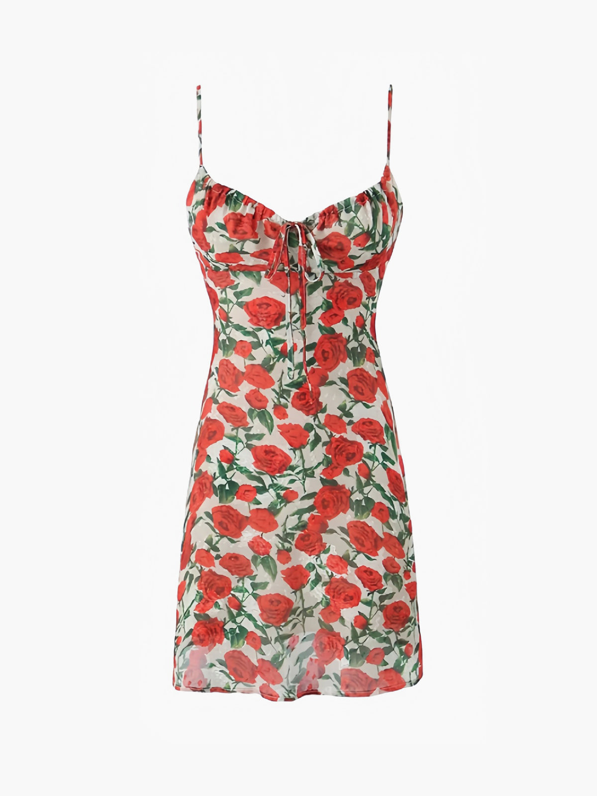 Bulgaria Roses Floral Backless Mini Dress