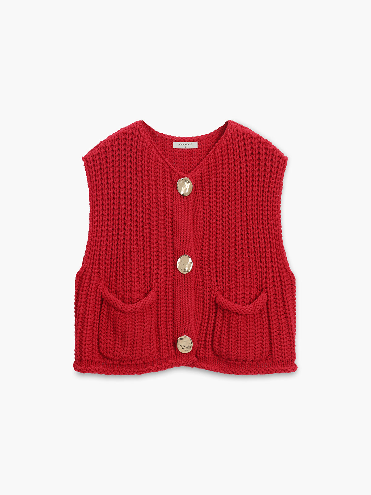 Crochet Button-Front Sweater Vest