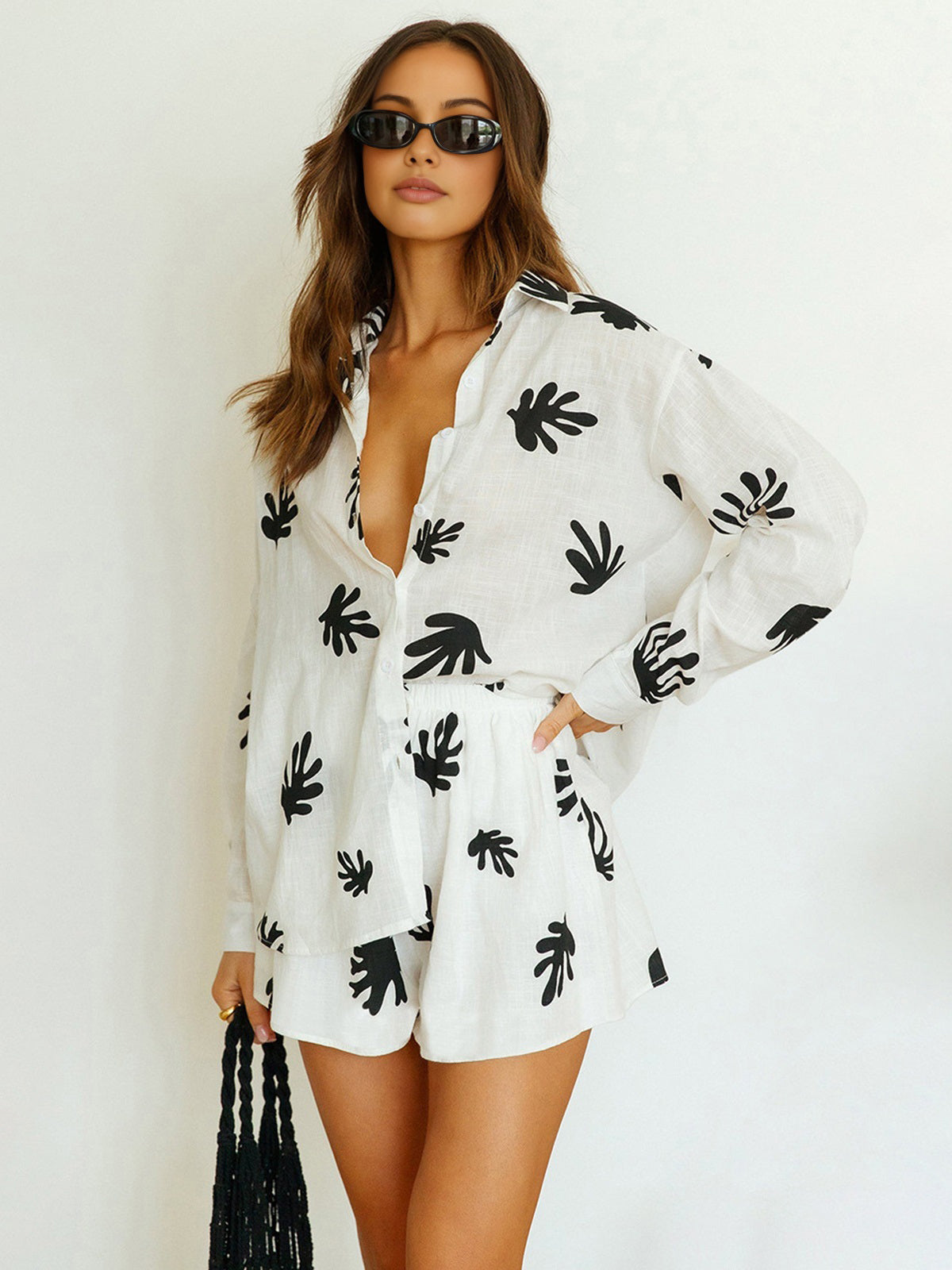 Chill Life Plant Print Shorts Set