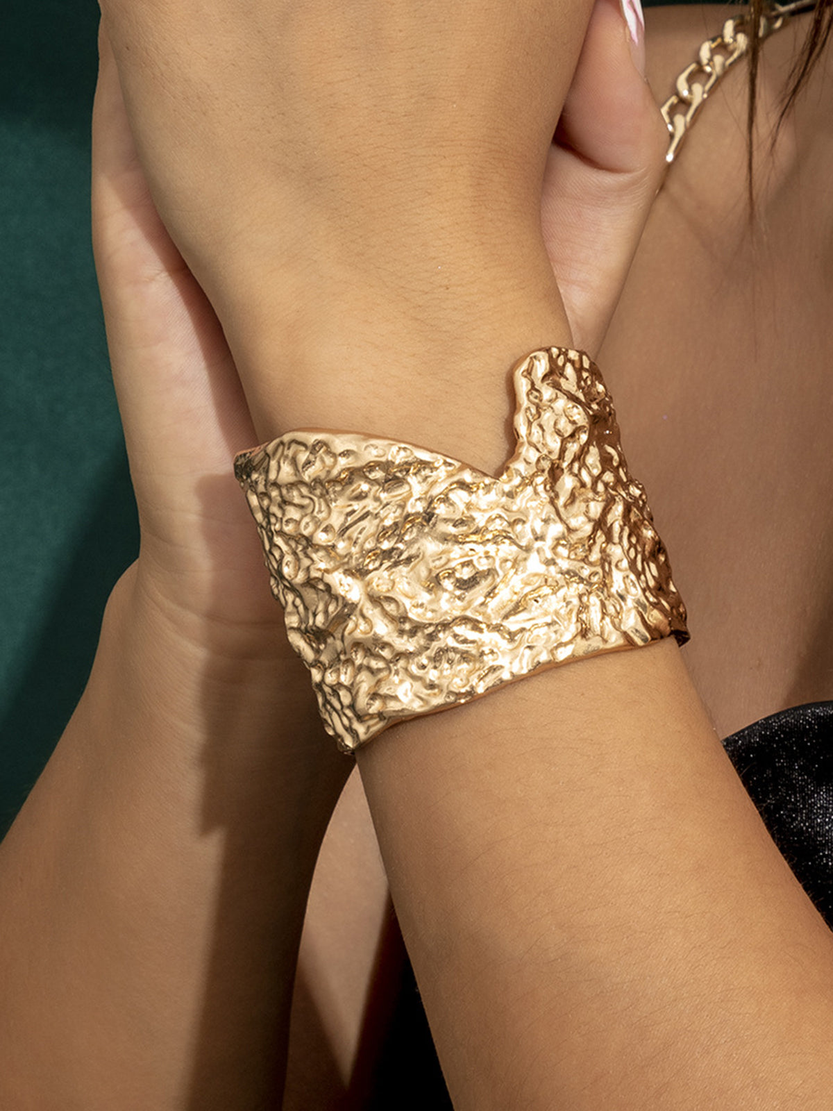 Irregular Gold Cuff Bracelet