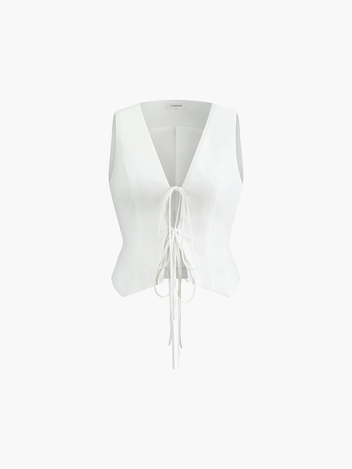 Cotton & Linen Tie-Detail Vest