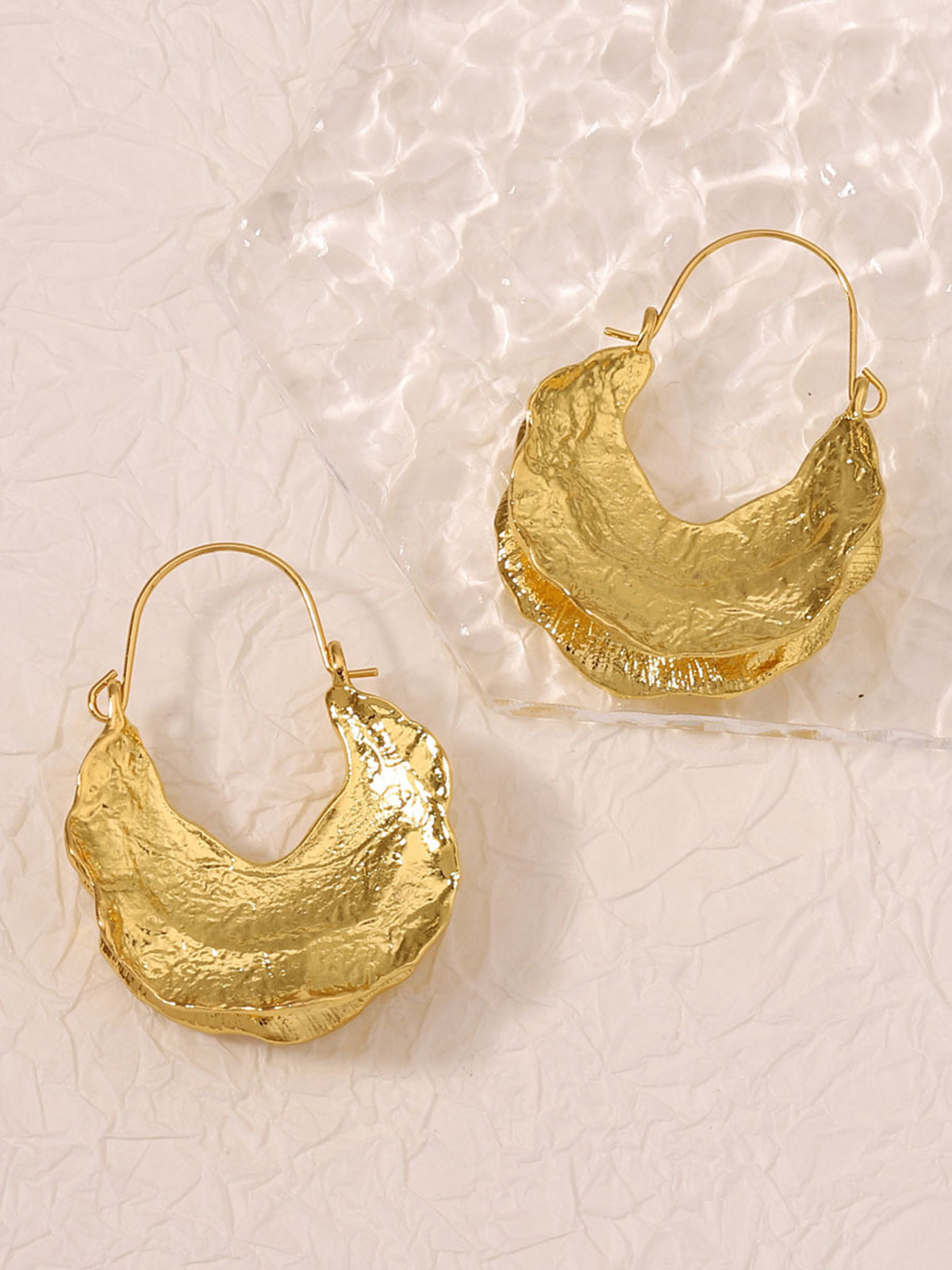 Fulani Basket Gold Round Earrings