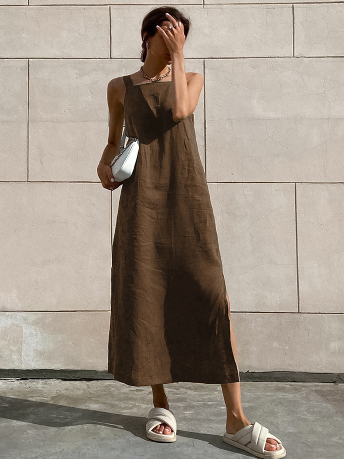 Minimalism Cotton Cami Long Dress