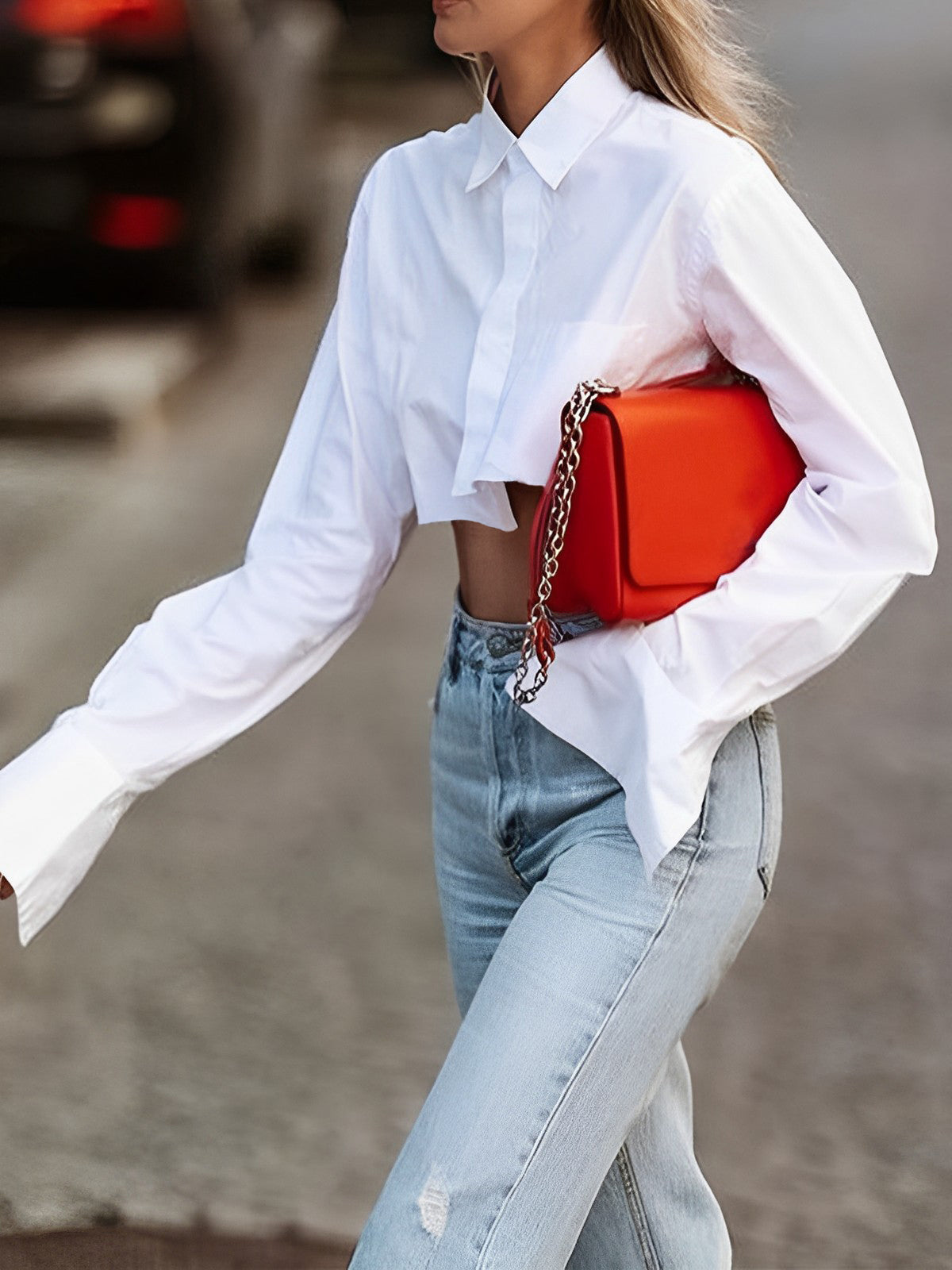 Asymmetrical Cotton Crop Shirt