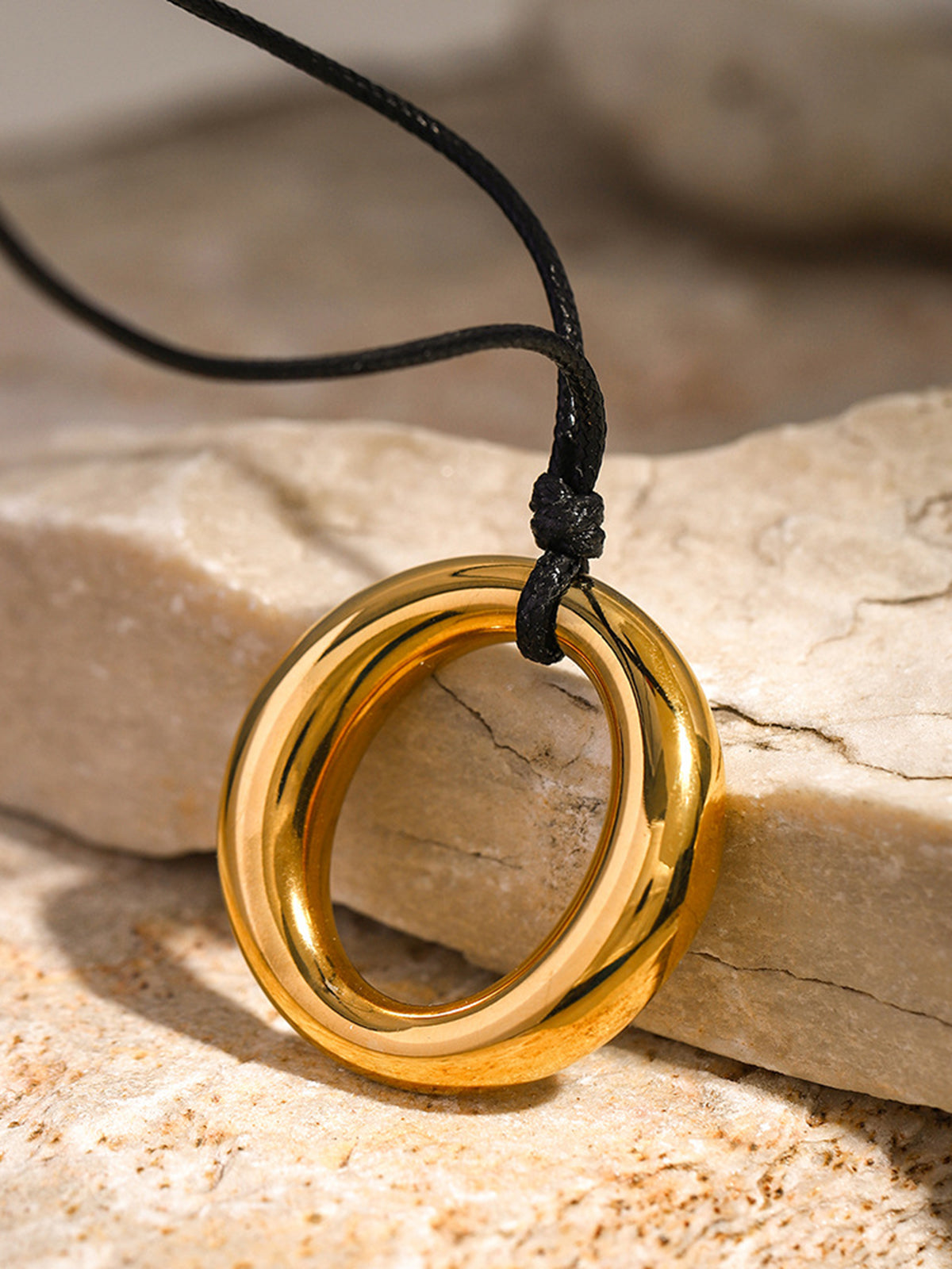 Golden Round Pendant Necklace