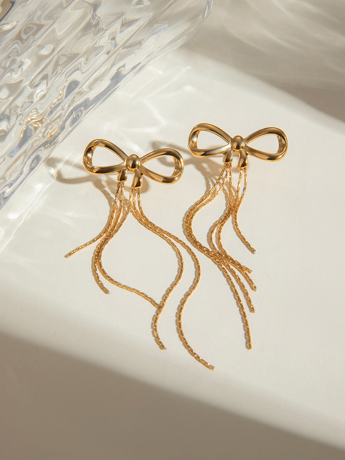 Golden Bow Earrings