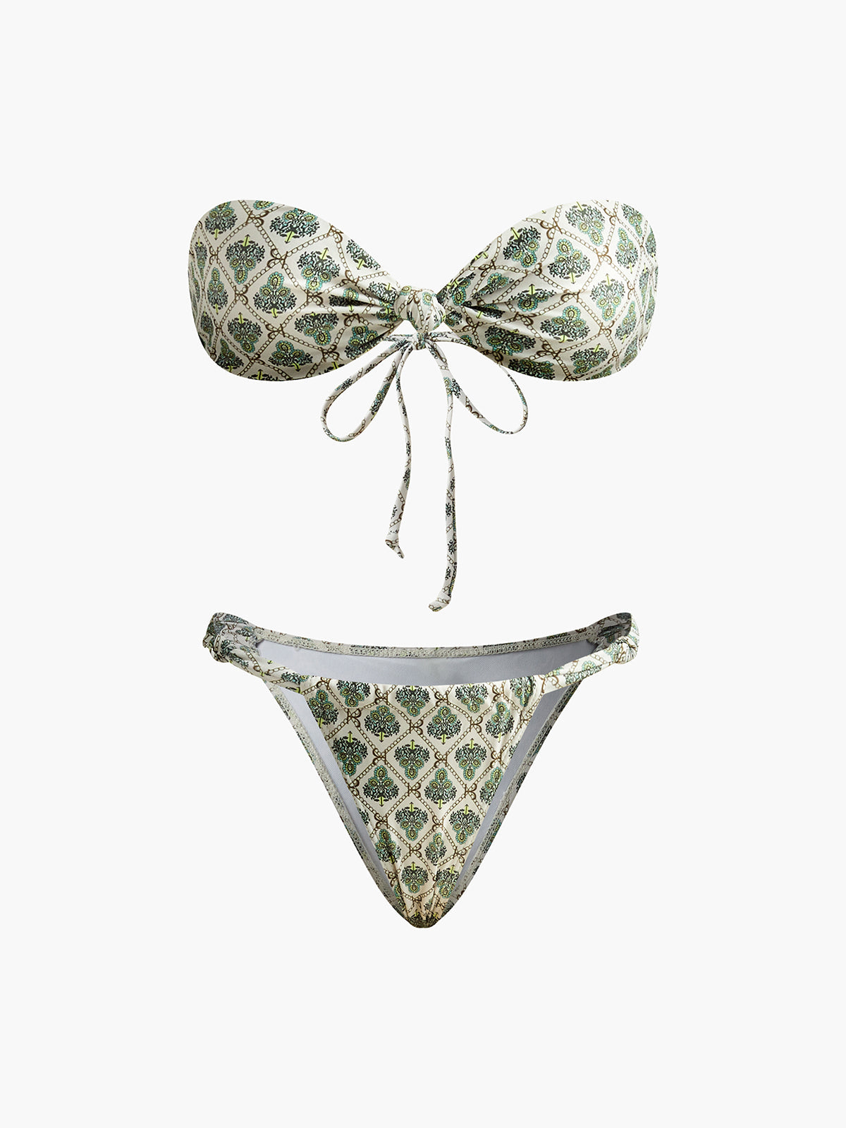 Print Strapless Bikini Set