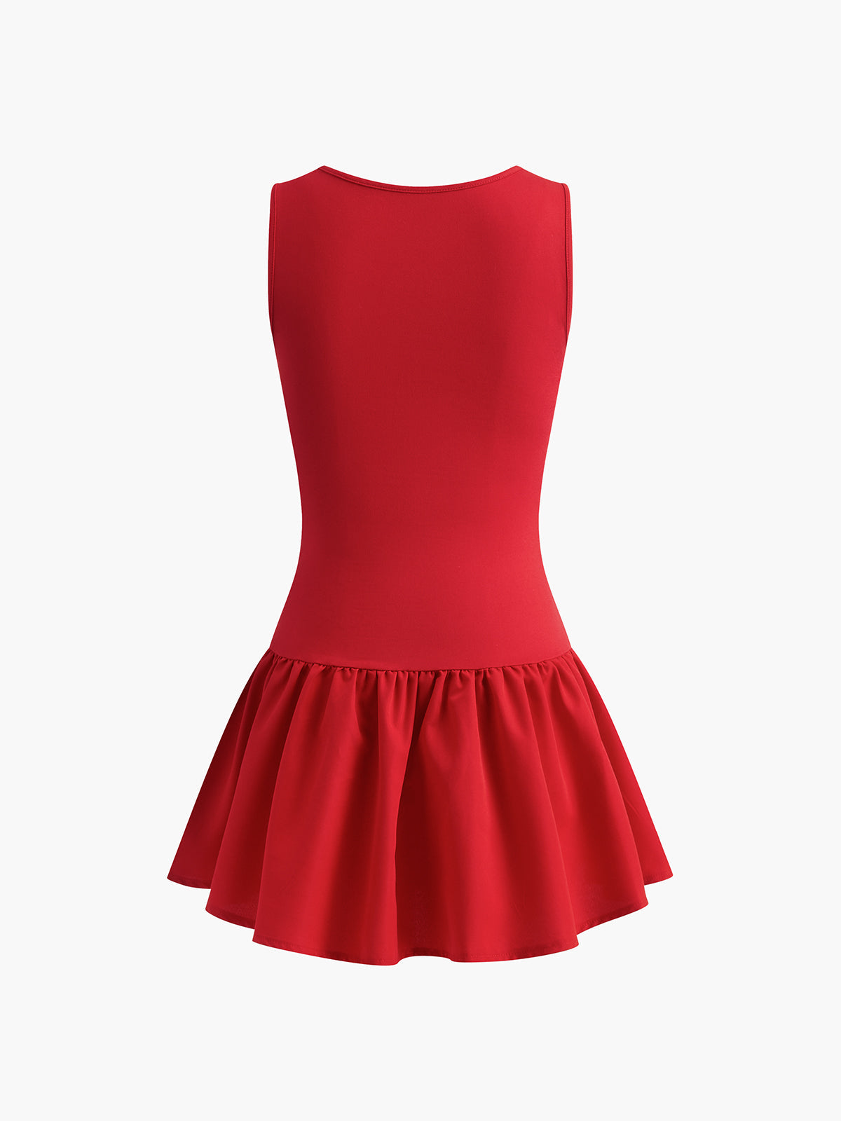 Pleated Paneled Sleeveless Short Dress