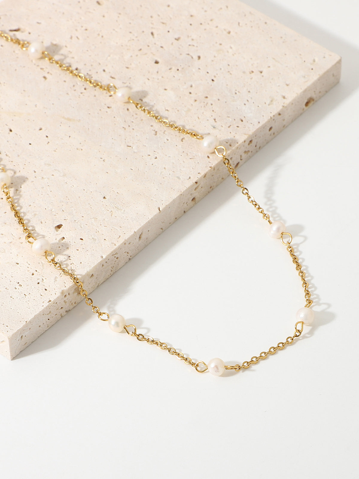 Pearl Golden Chain Necklace