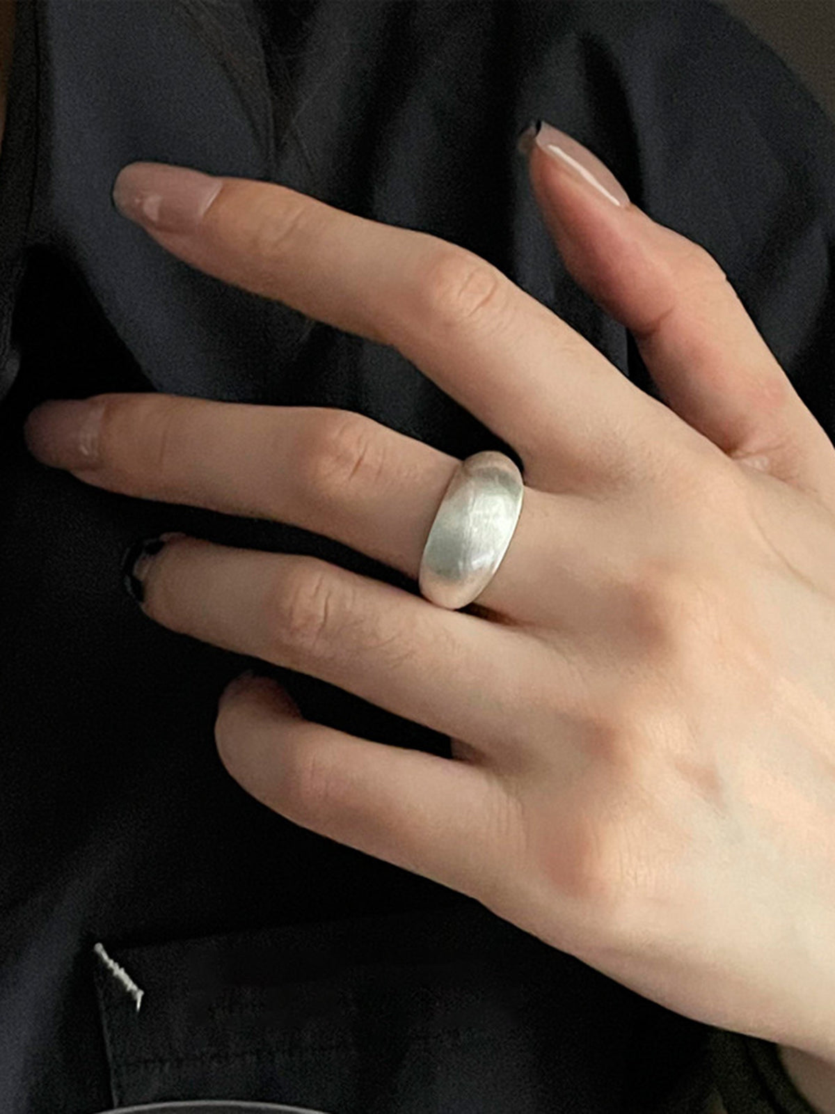 Minimalist Oval Brushed Ring