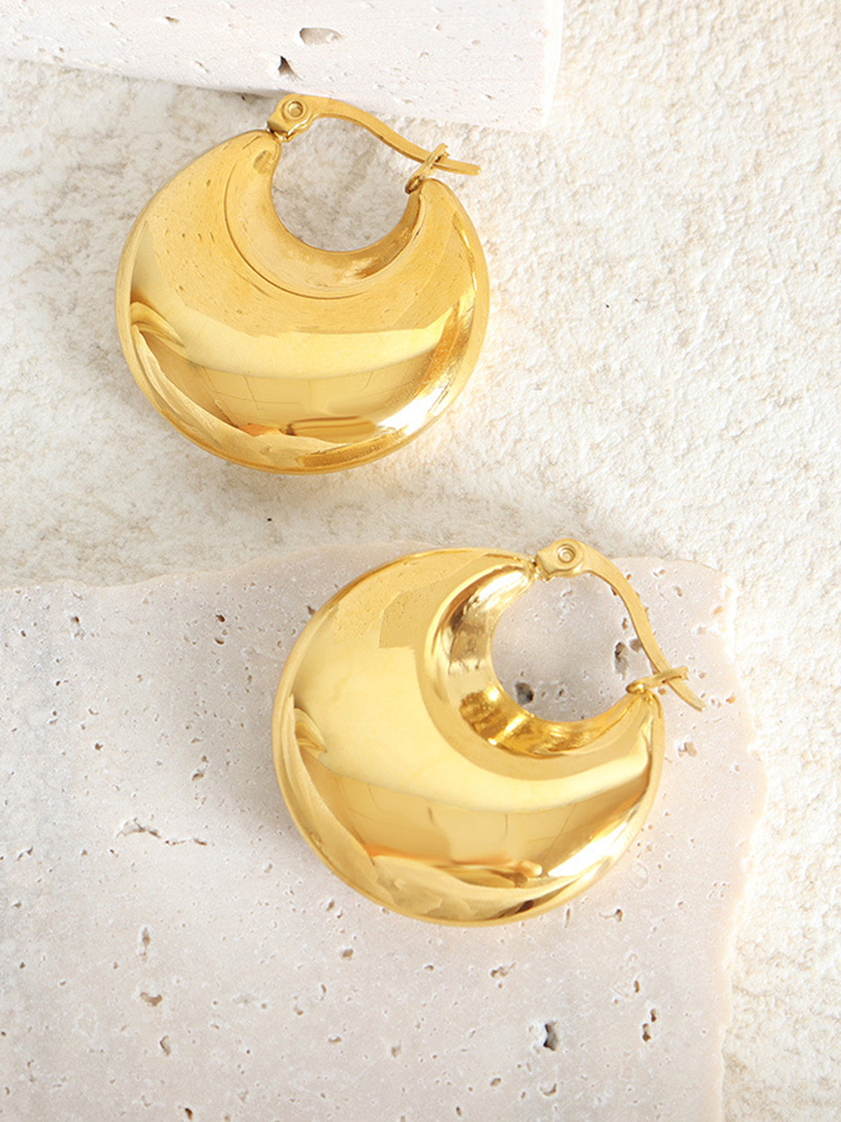 Golden Crescent Earrings