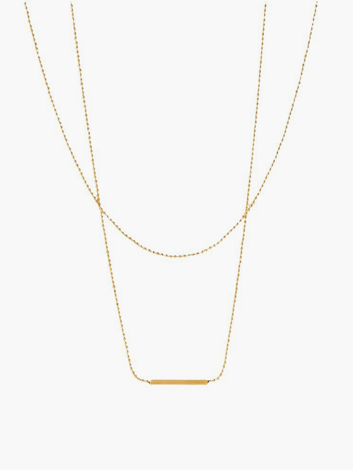 Double Layer Golden Drop Necklace