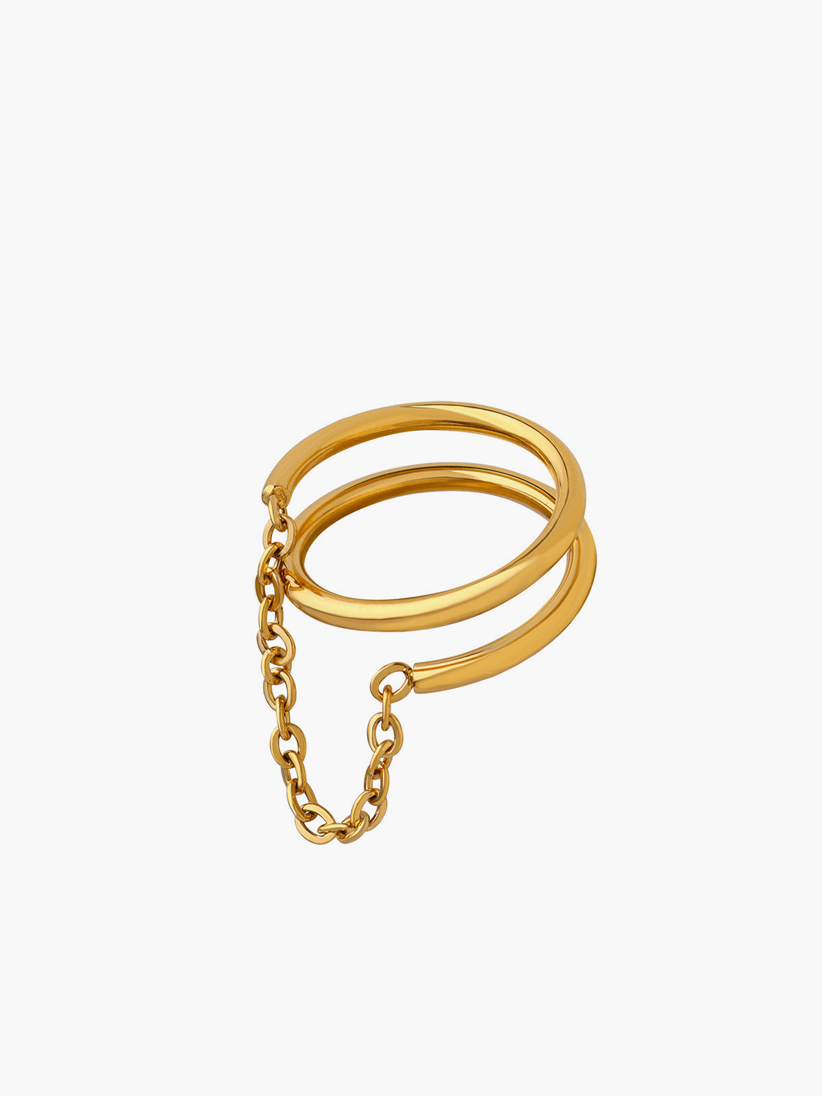 Double Layered Chain Decor Ring