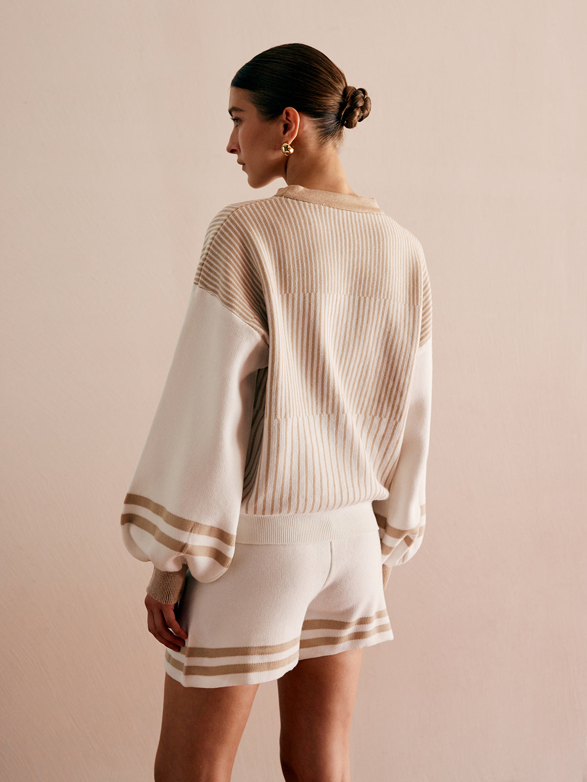 Striped Drawstring Sweater Co-ords