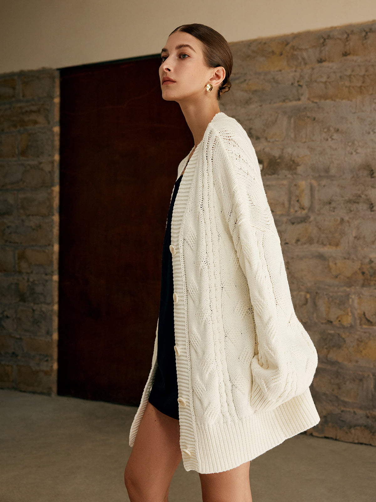 Oversized Cable Knit Outwear