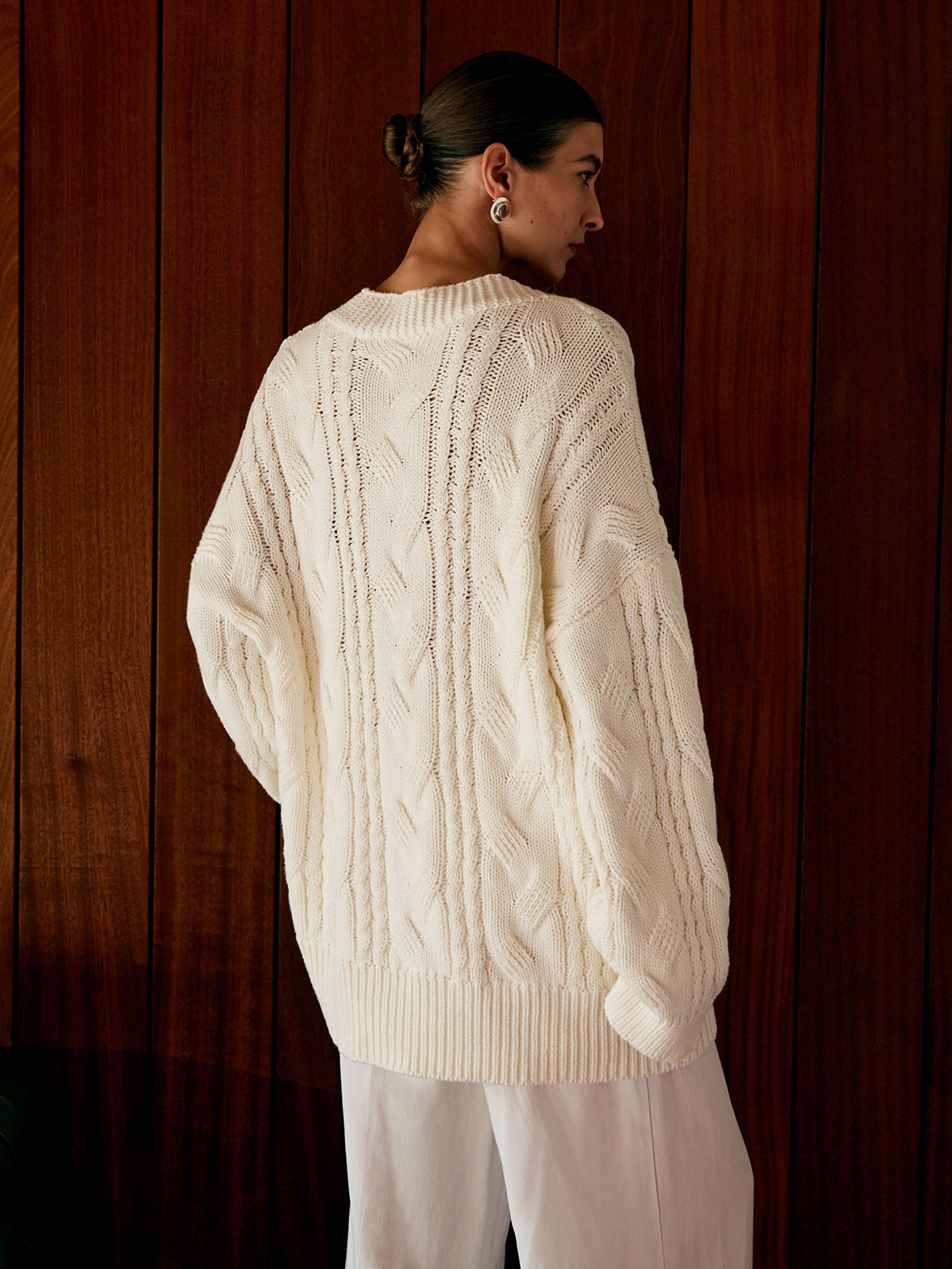 Oversized Cable Knit Outwear