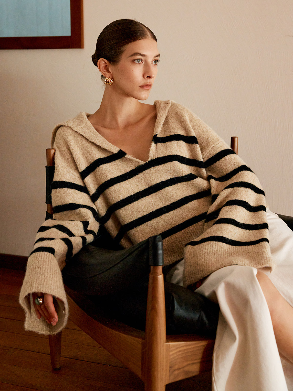 Oversized Striped Pullover Sweater