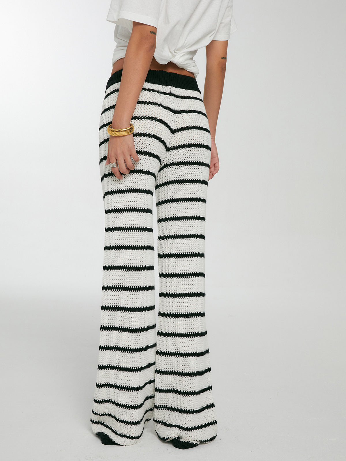 Striped Drawstring Knit Pants