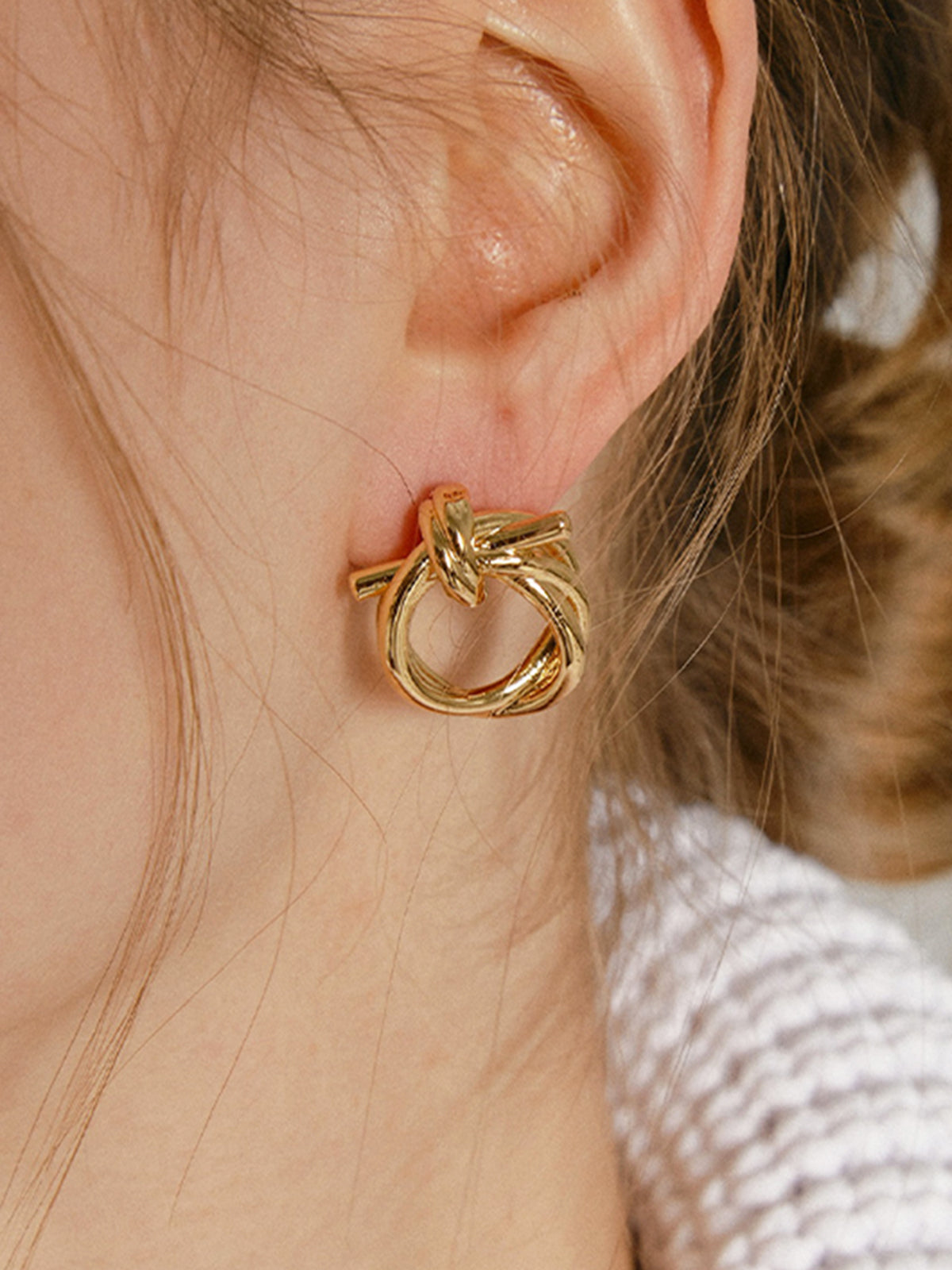 Golden Knotted Earrings