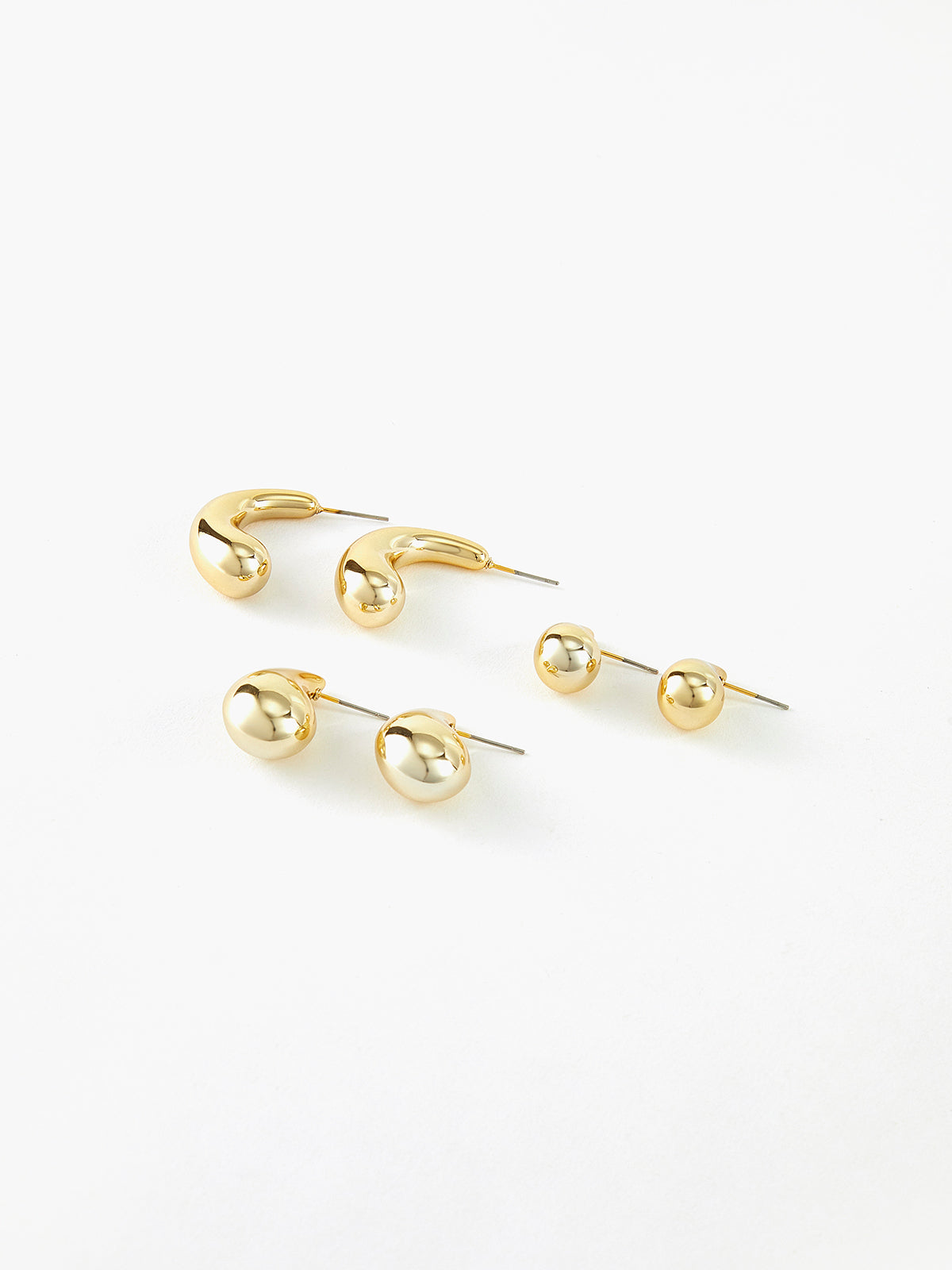 3pcs Water Drop Stud Earrings