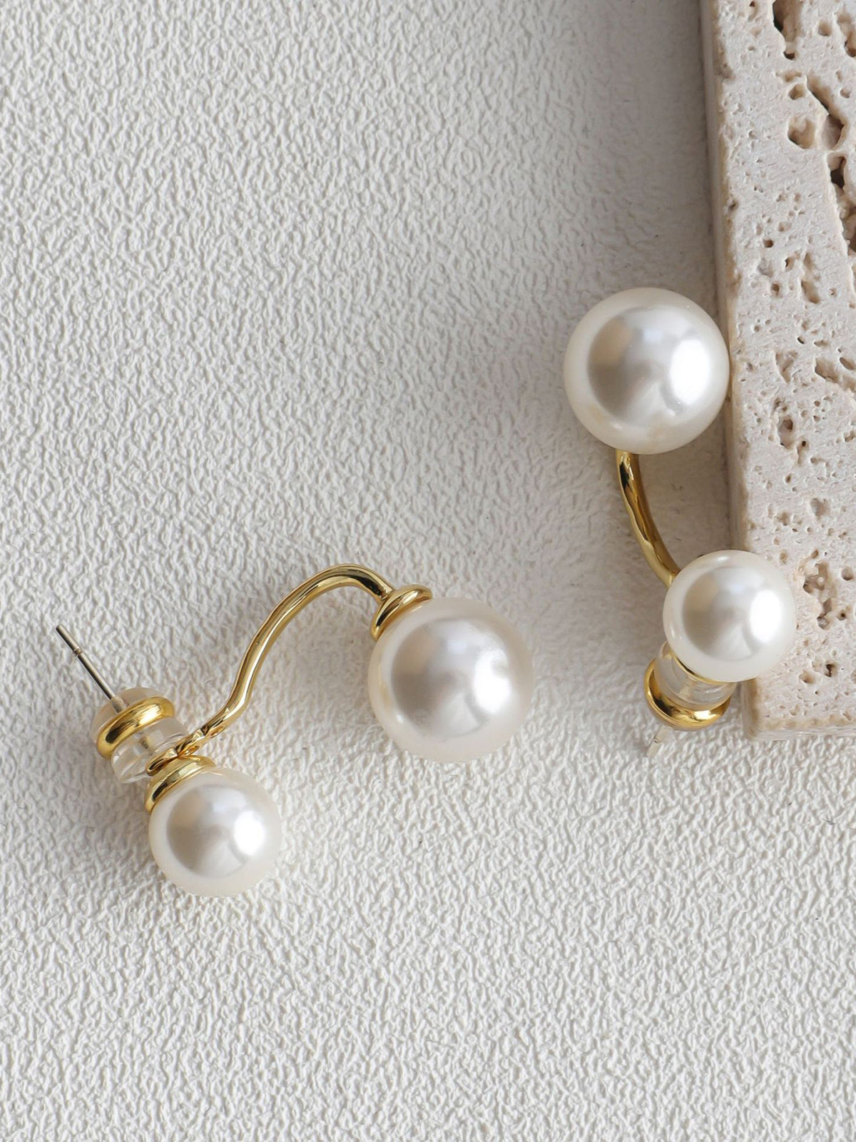 Elegant Double Pearl Stud Earrings