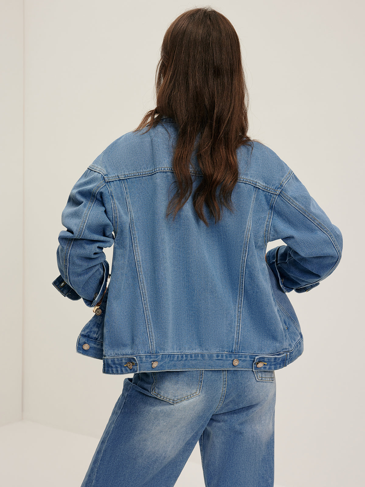 Lapel Pockets Denim Jacket