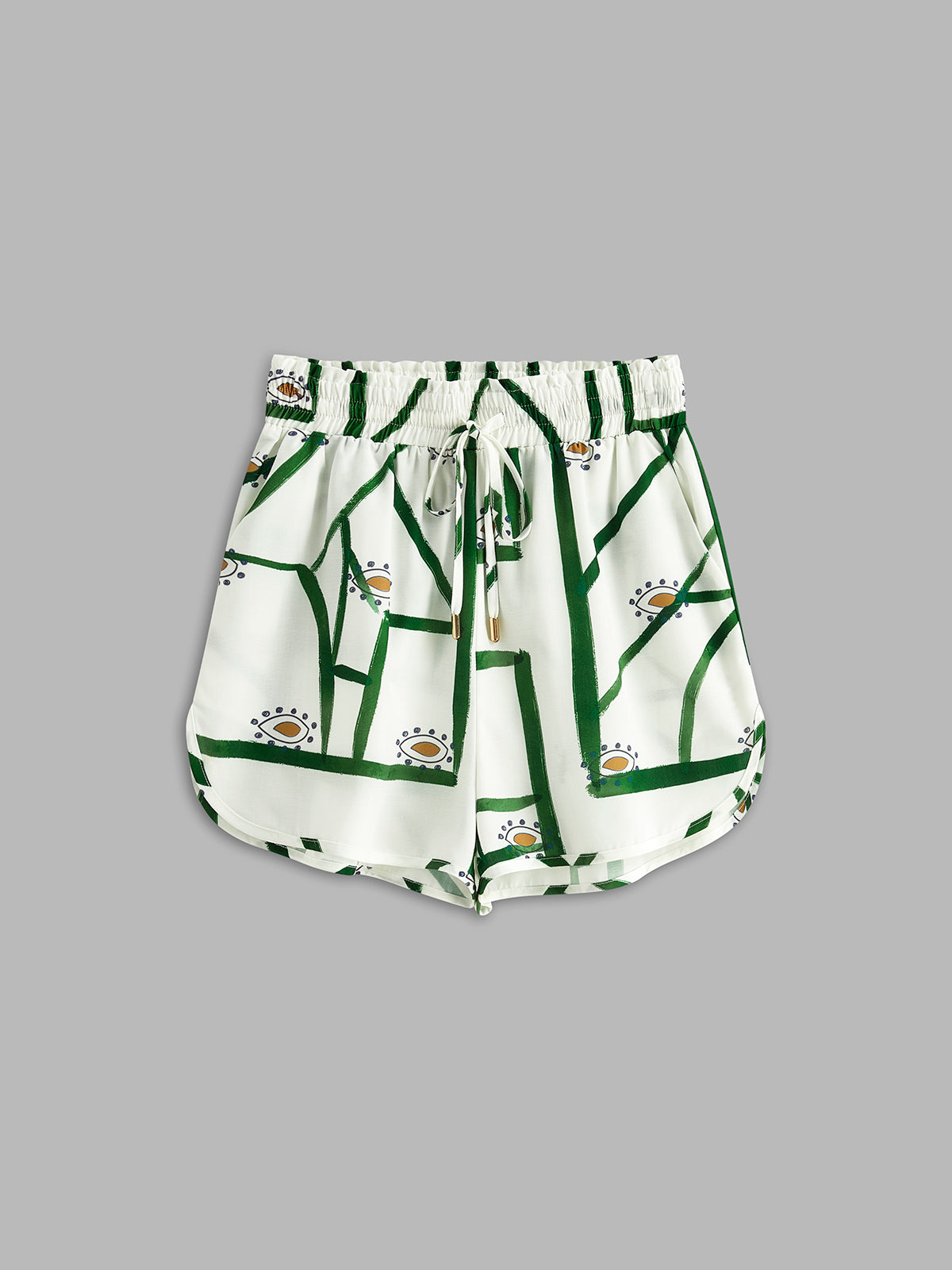 Print Drawstring Shorts Set