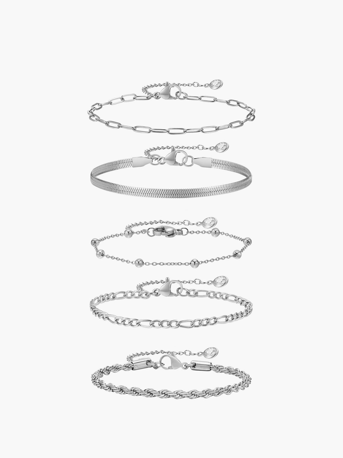 5pcs Geometric Golden Chain Bracelet