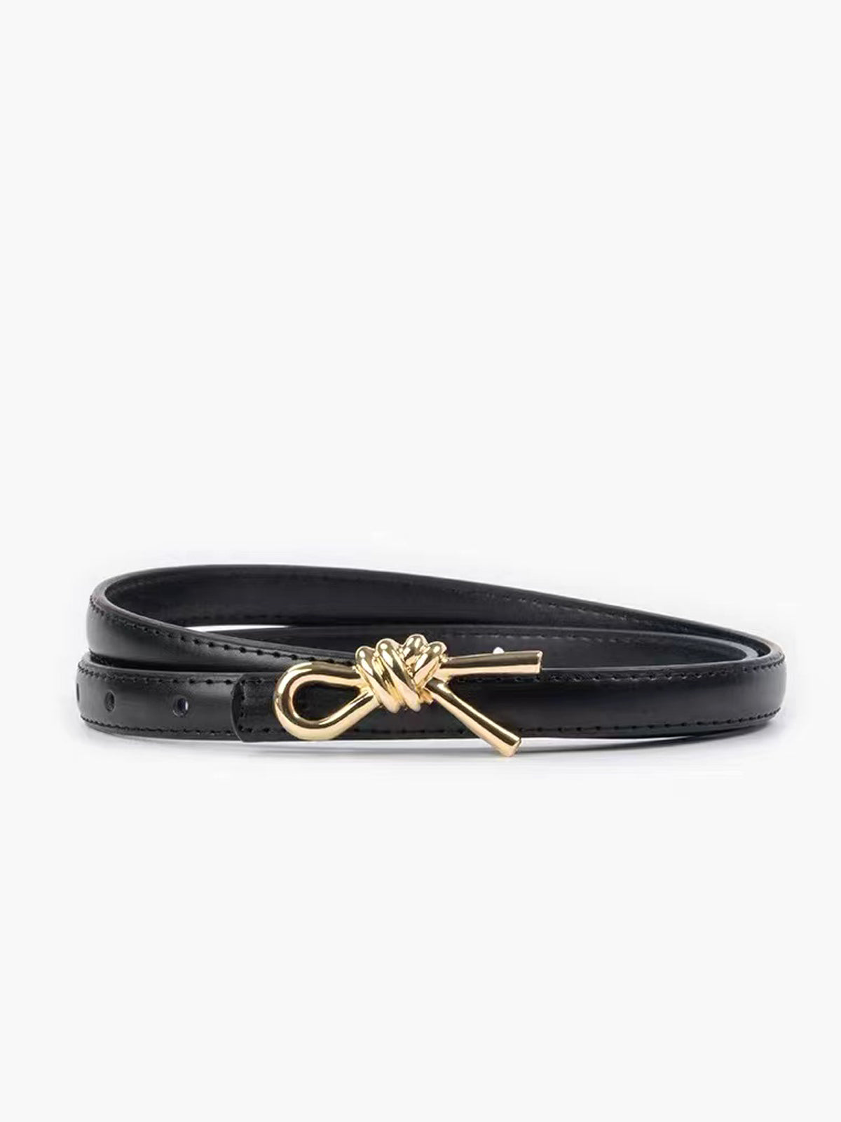 Knotted Decor Buckle Slim Belt