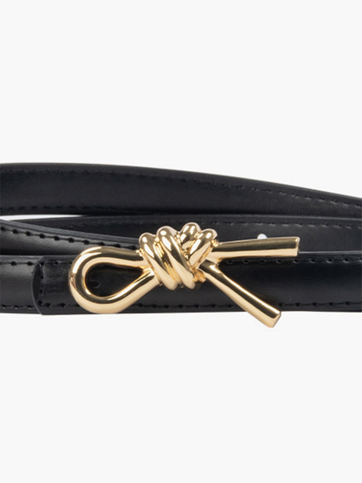 Knotted Decor Buckle Slim Belt