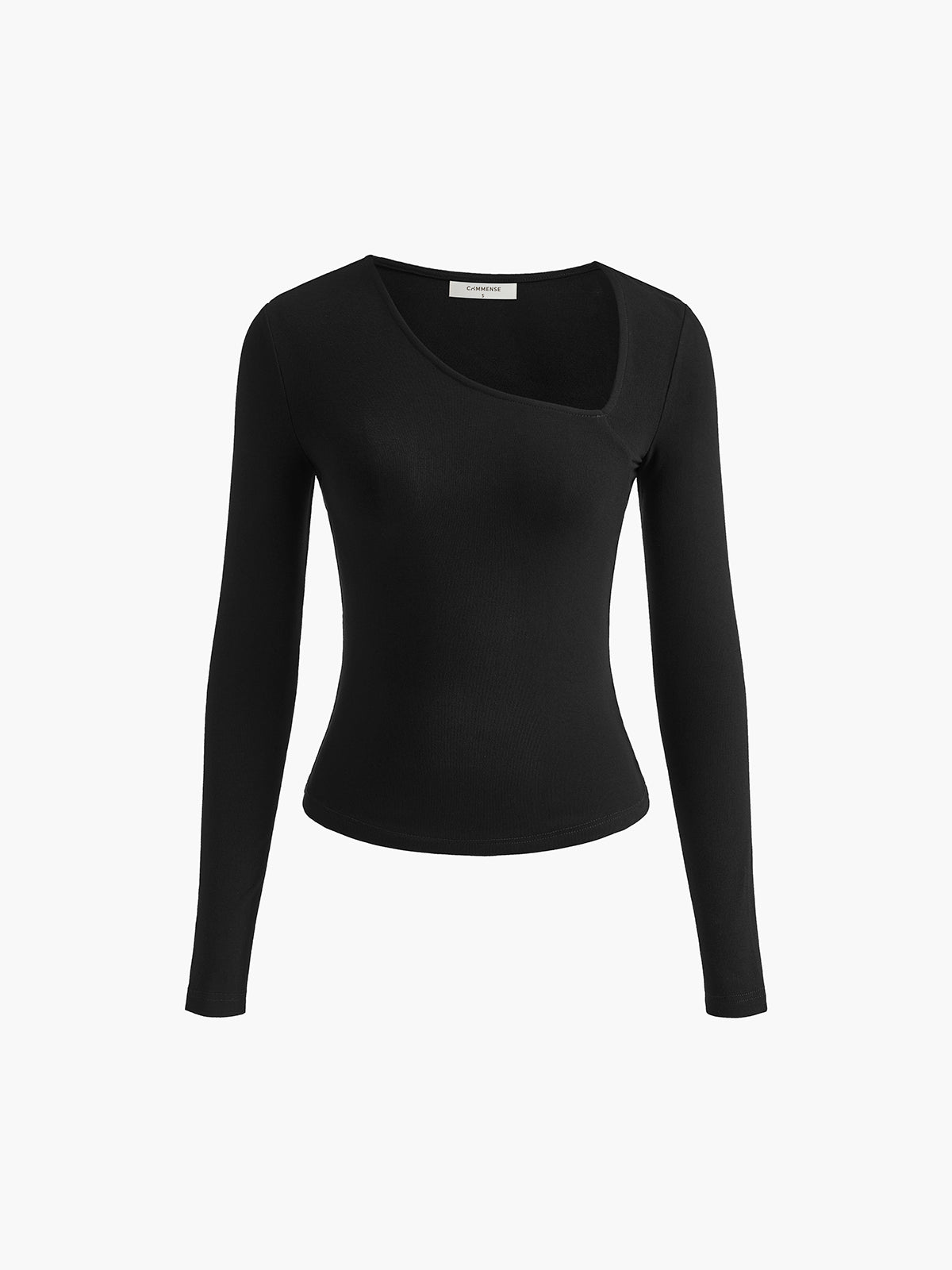 Asymmetrical Plain Long Sleeve T-Shirt